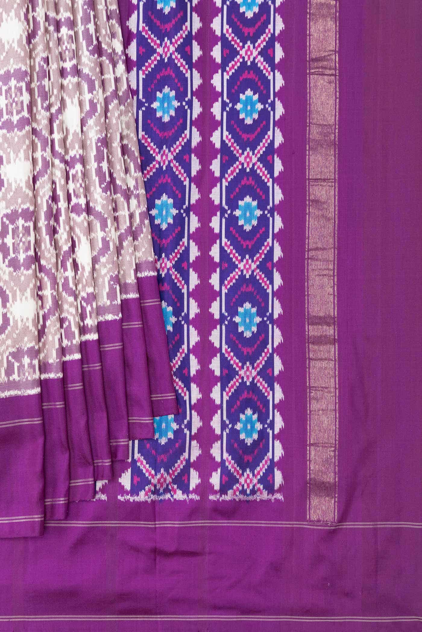 Beige Double Ikat Saree