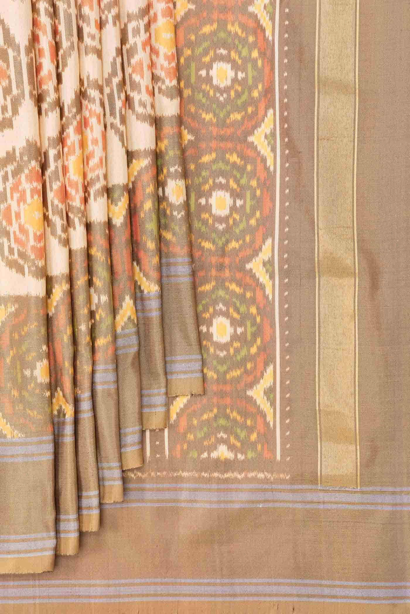 Sandal Dual Tone Double Ikat Saree