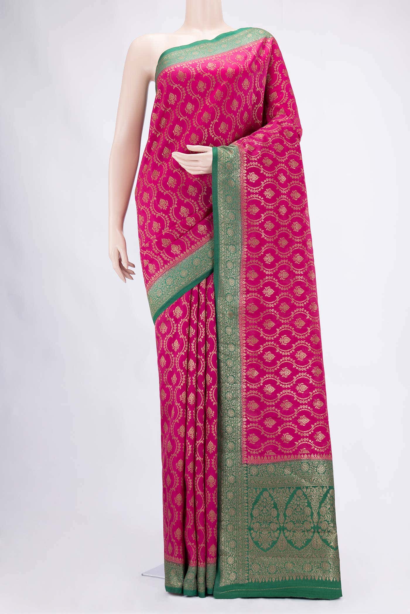 Pink Tussar Silk Saree