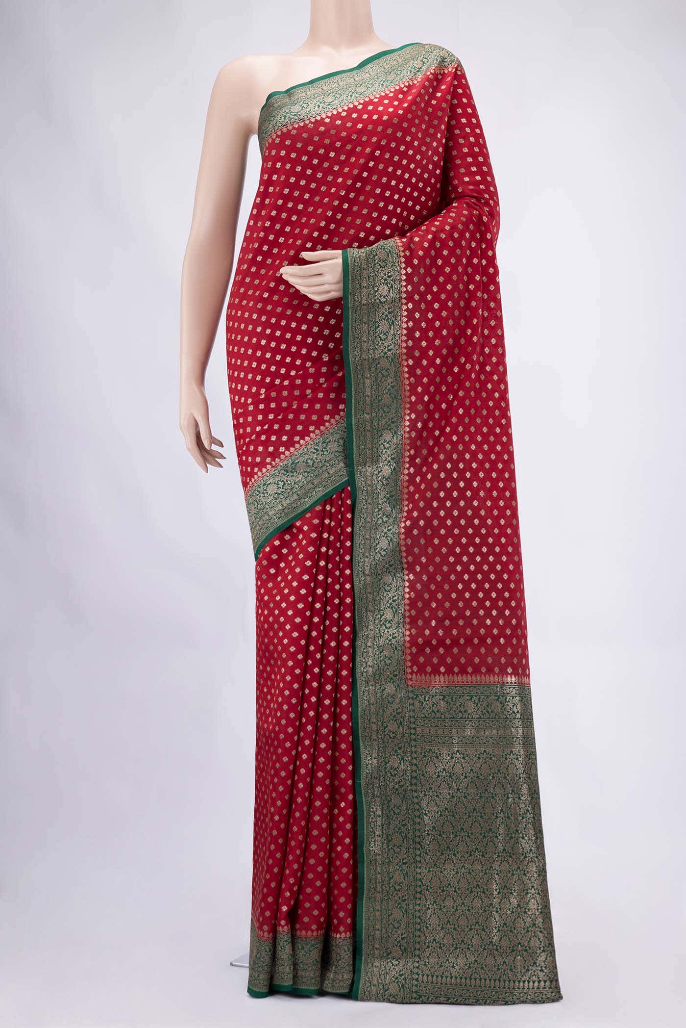 Maroon Tussar Silk Saree