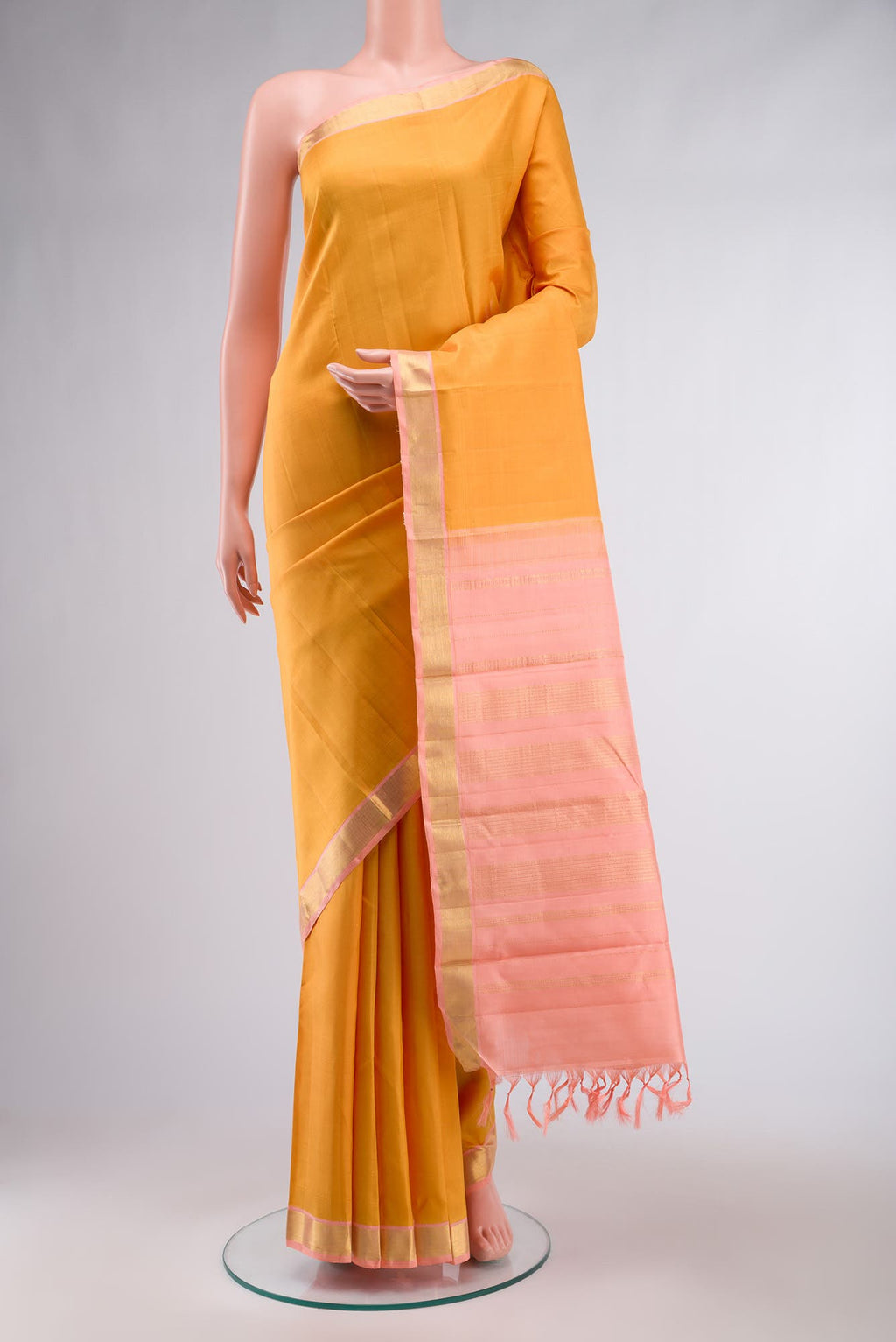 Yellow Kanchipuram Silk Saree