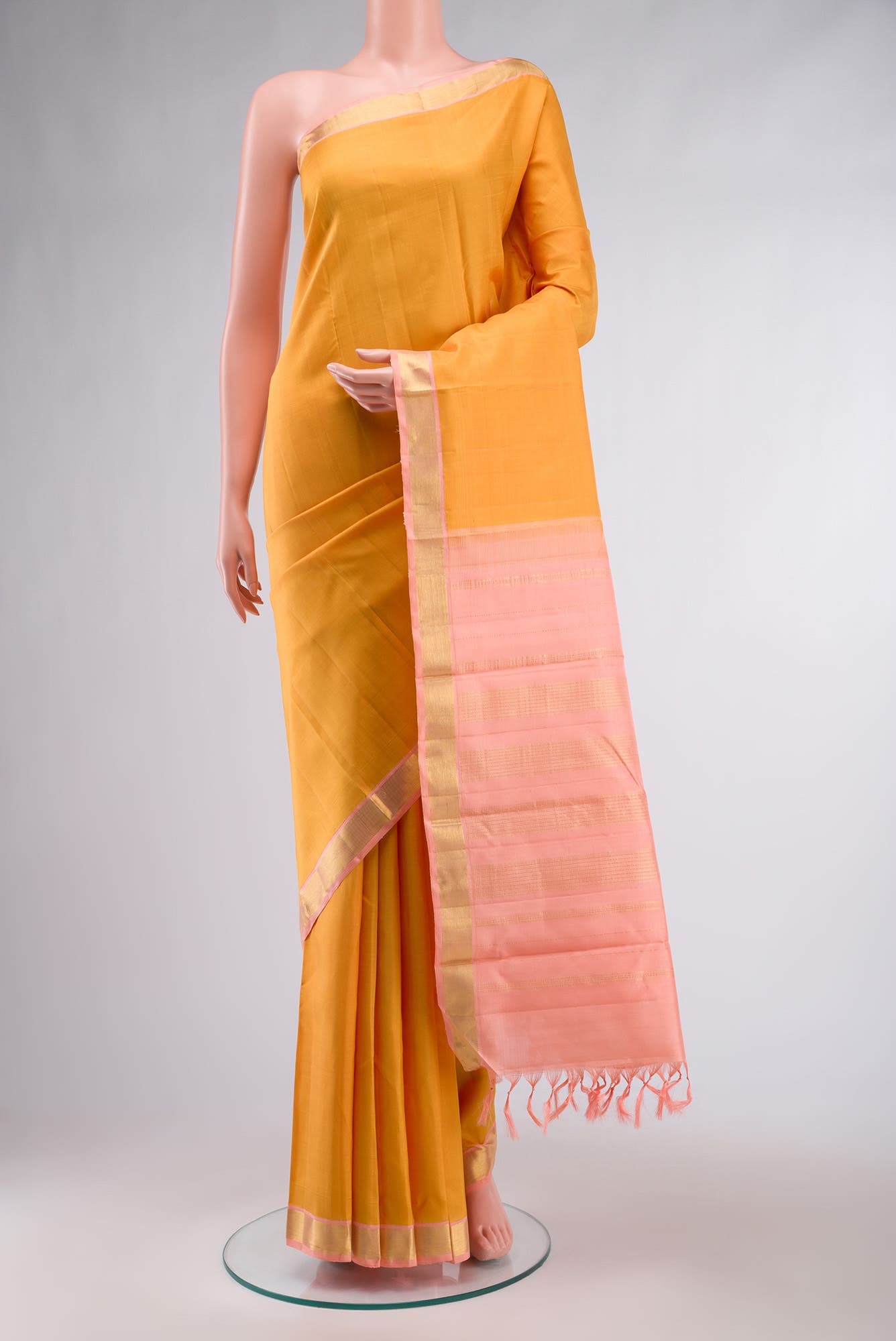 Yellow Kanchipuram Silk Saree