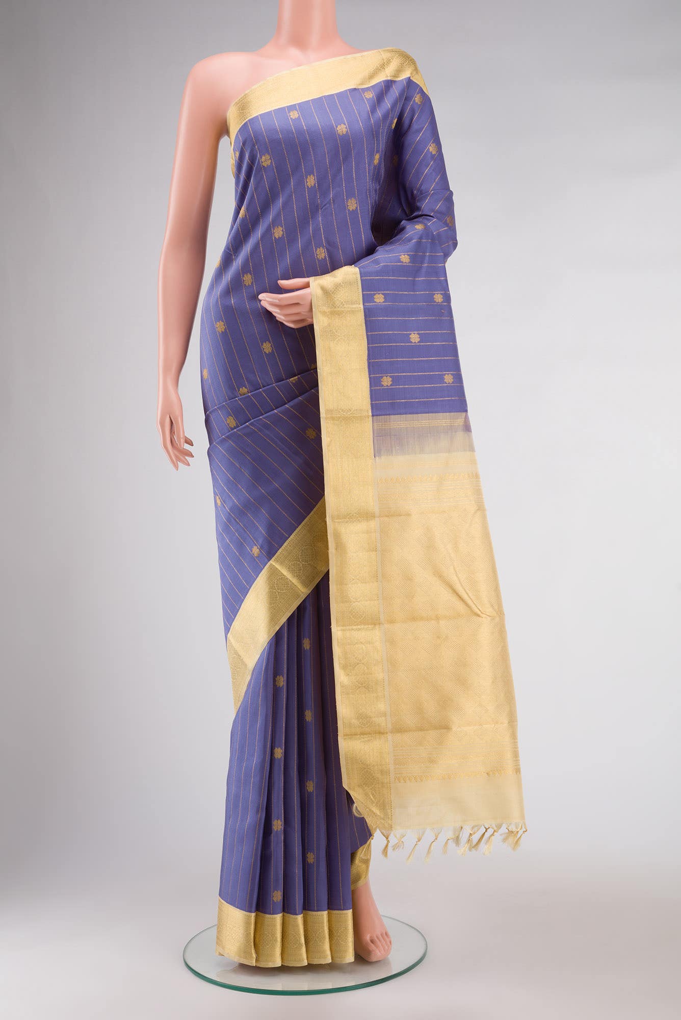 Lilac Kanchipuram Silk Saree