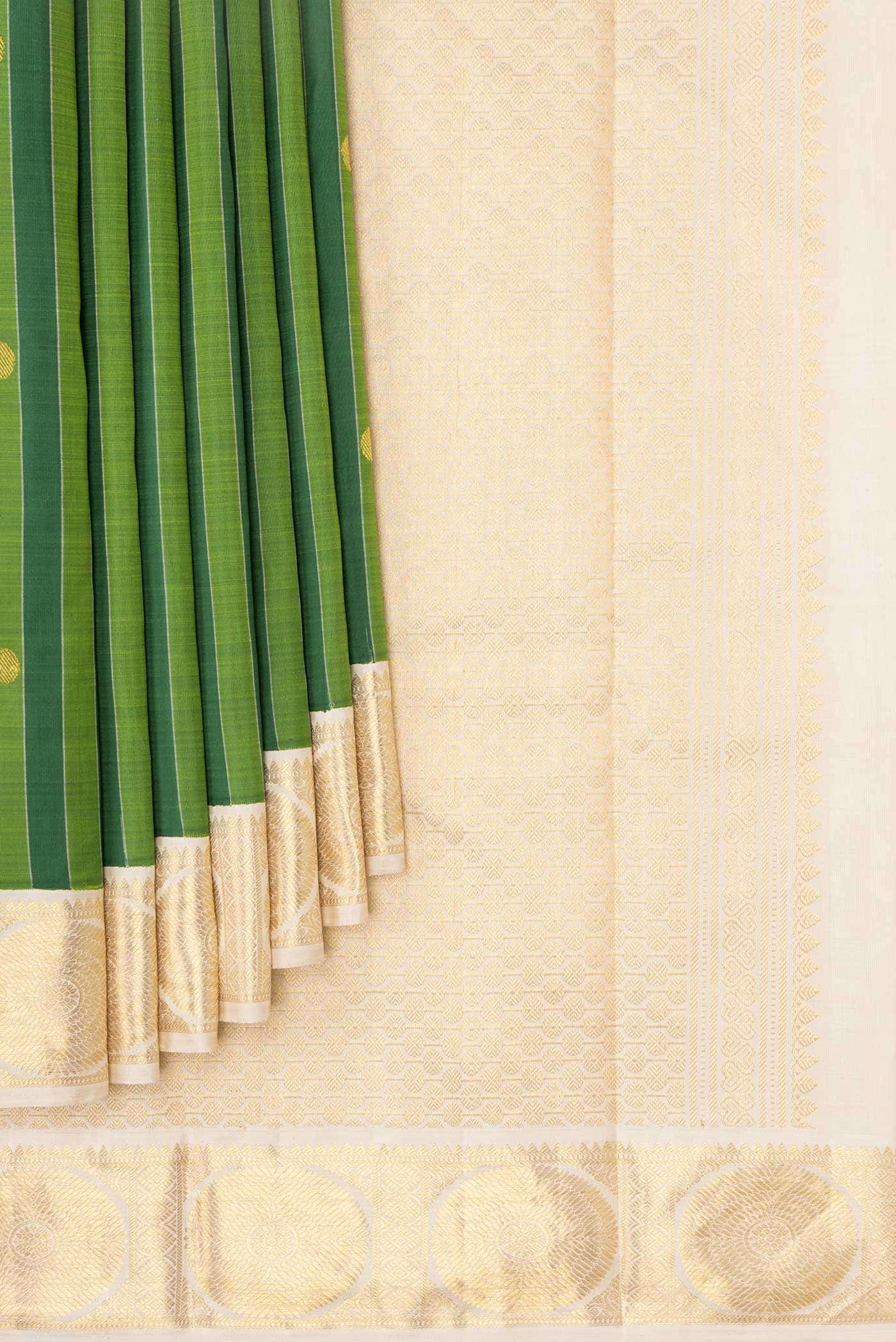 Pure Silk Pure Zari Green Kanchipuram Saree