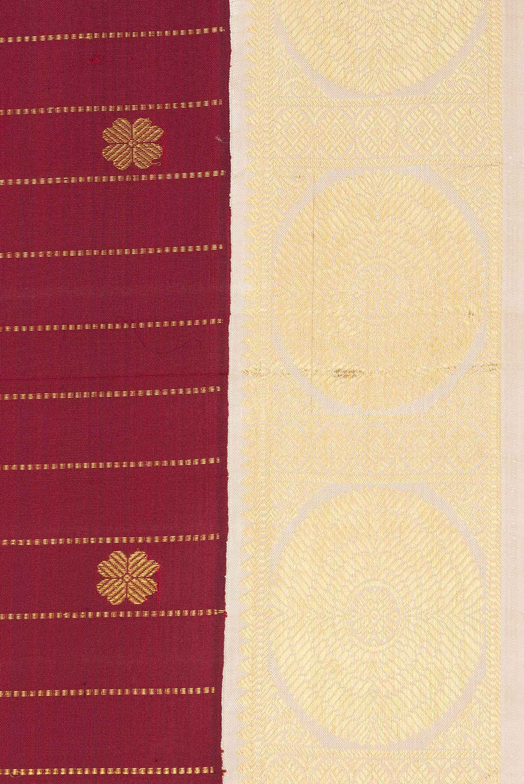 Pure Silk Pure Zari Maroon Dual Tone Kanchipuram Saree