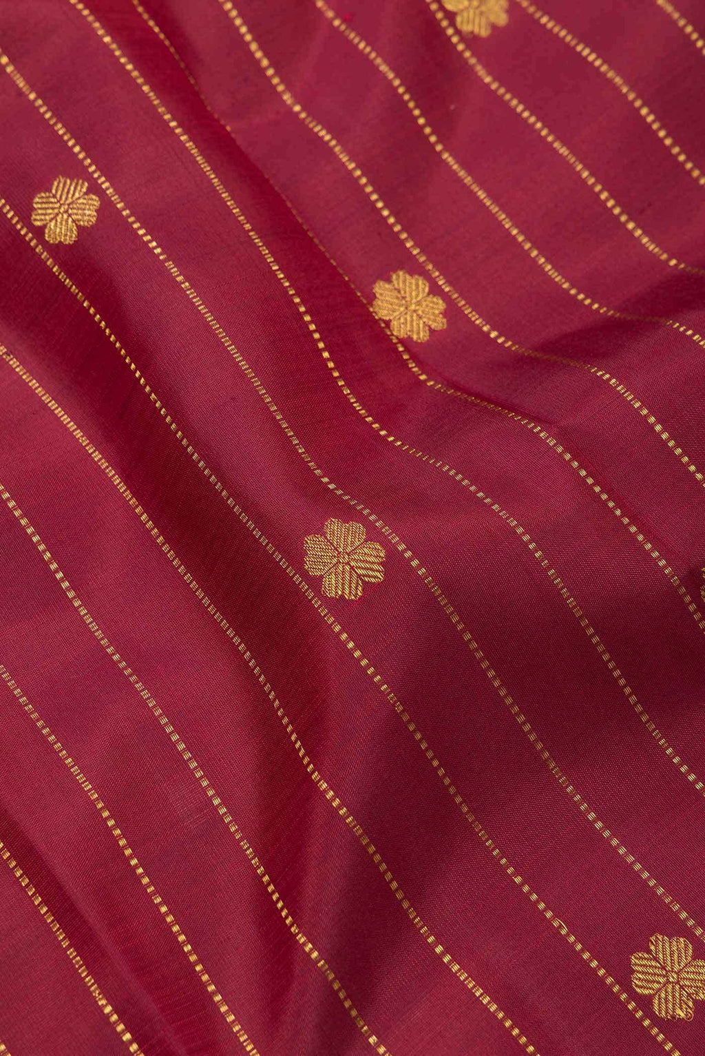 Pure Silk Pure Zari Maroon Dual Tone Kanchipuram Saree