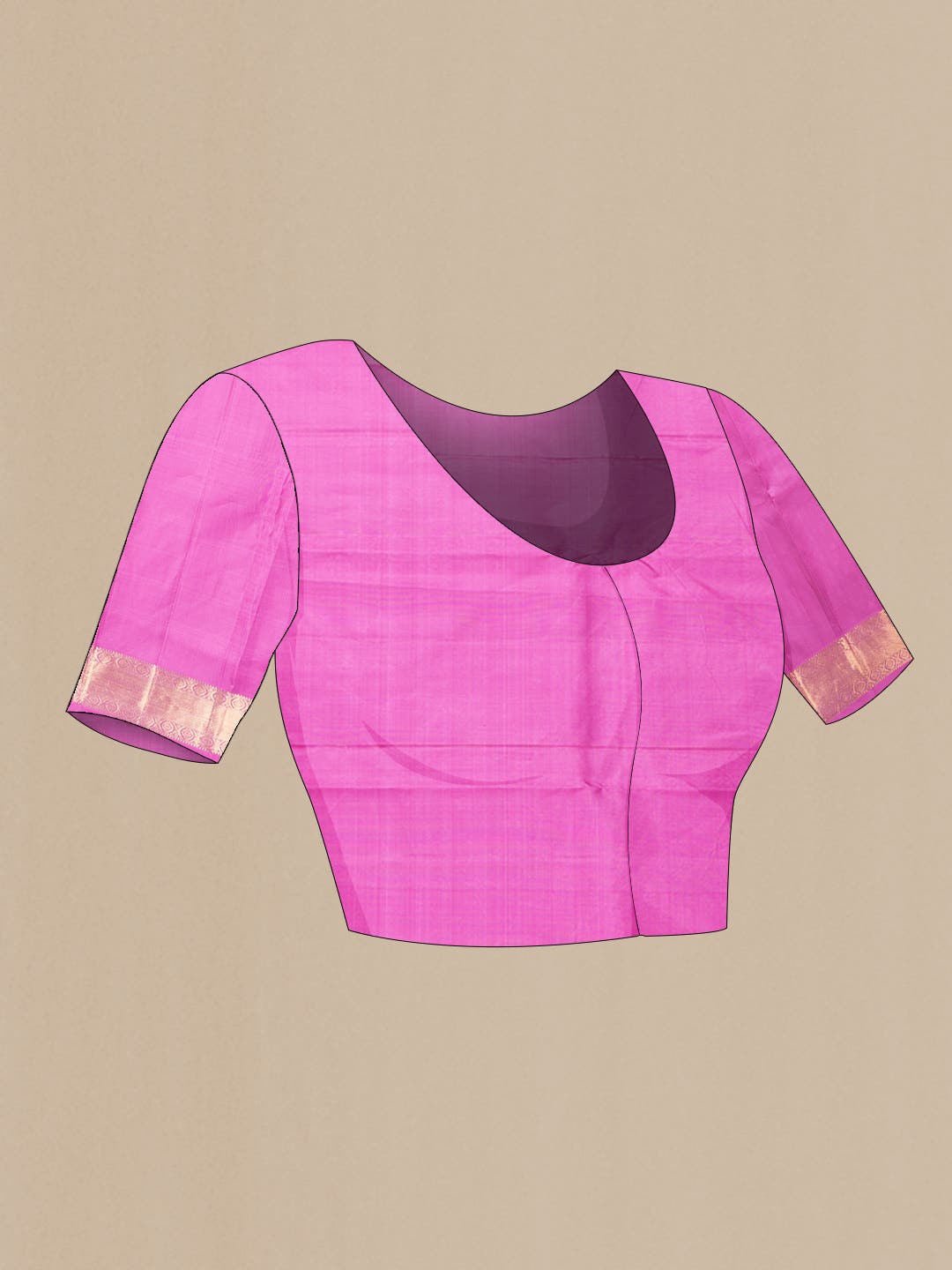 Pink Dual Tone Kanchipuram Silk Saree