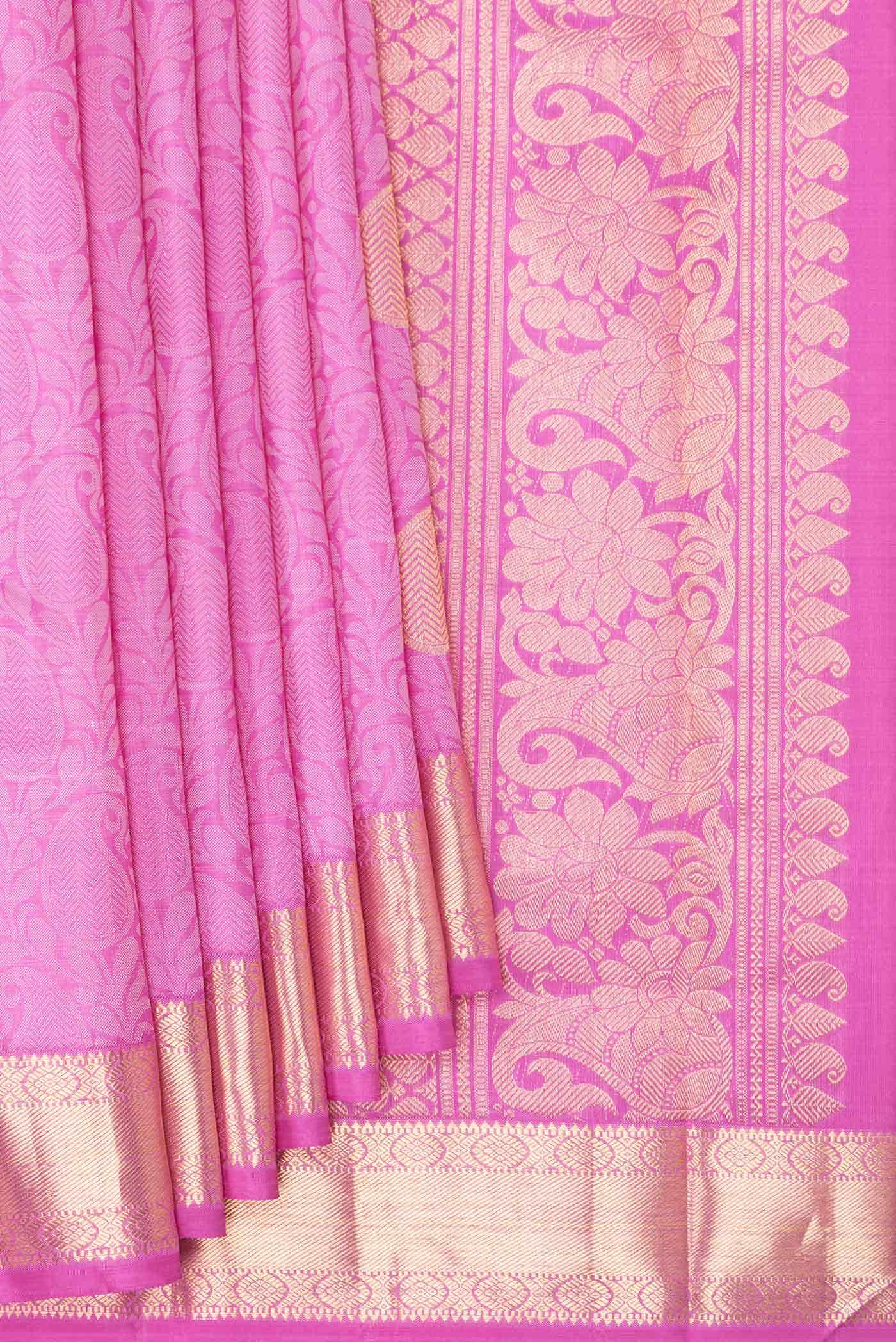 Pink Dual Tone Kanjivaram Silk Saree