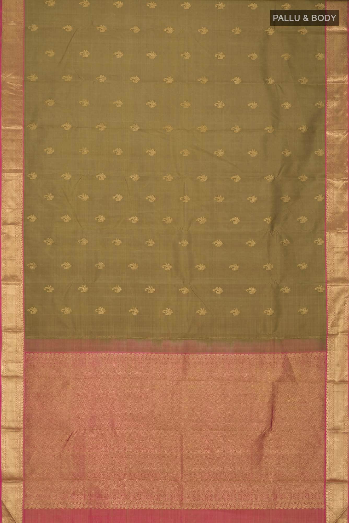 Beige Kanchipuram Silk Saree
