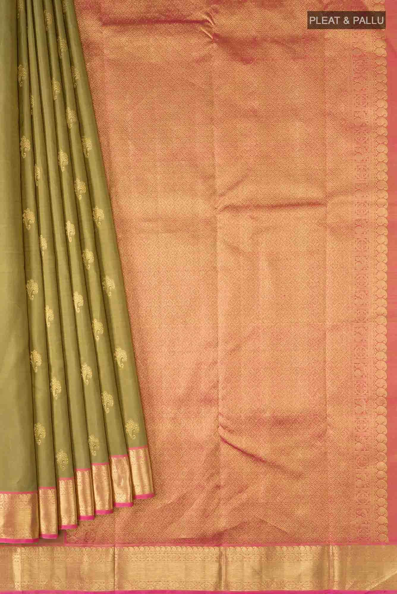 Beige Kanchipuram Silk Saree