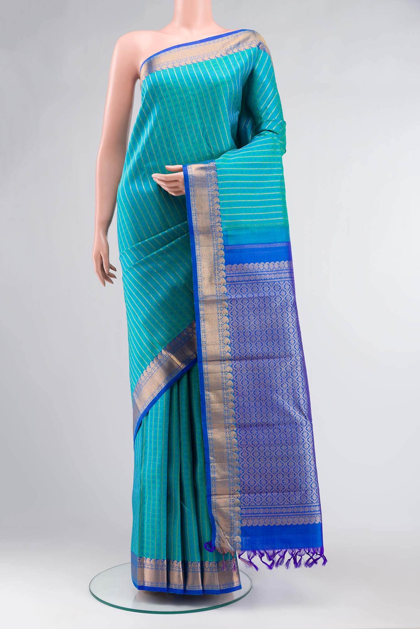 Blue Kanchipuram Silk Saree