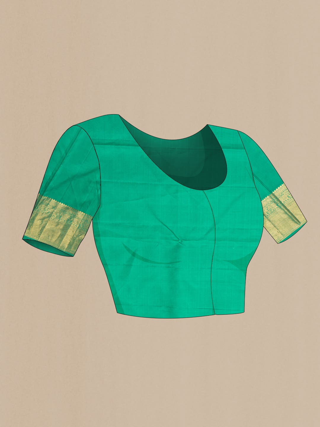 Pure Silk Pure Zari Green Dual Tone Kanchipuram Saree