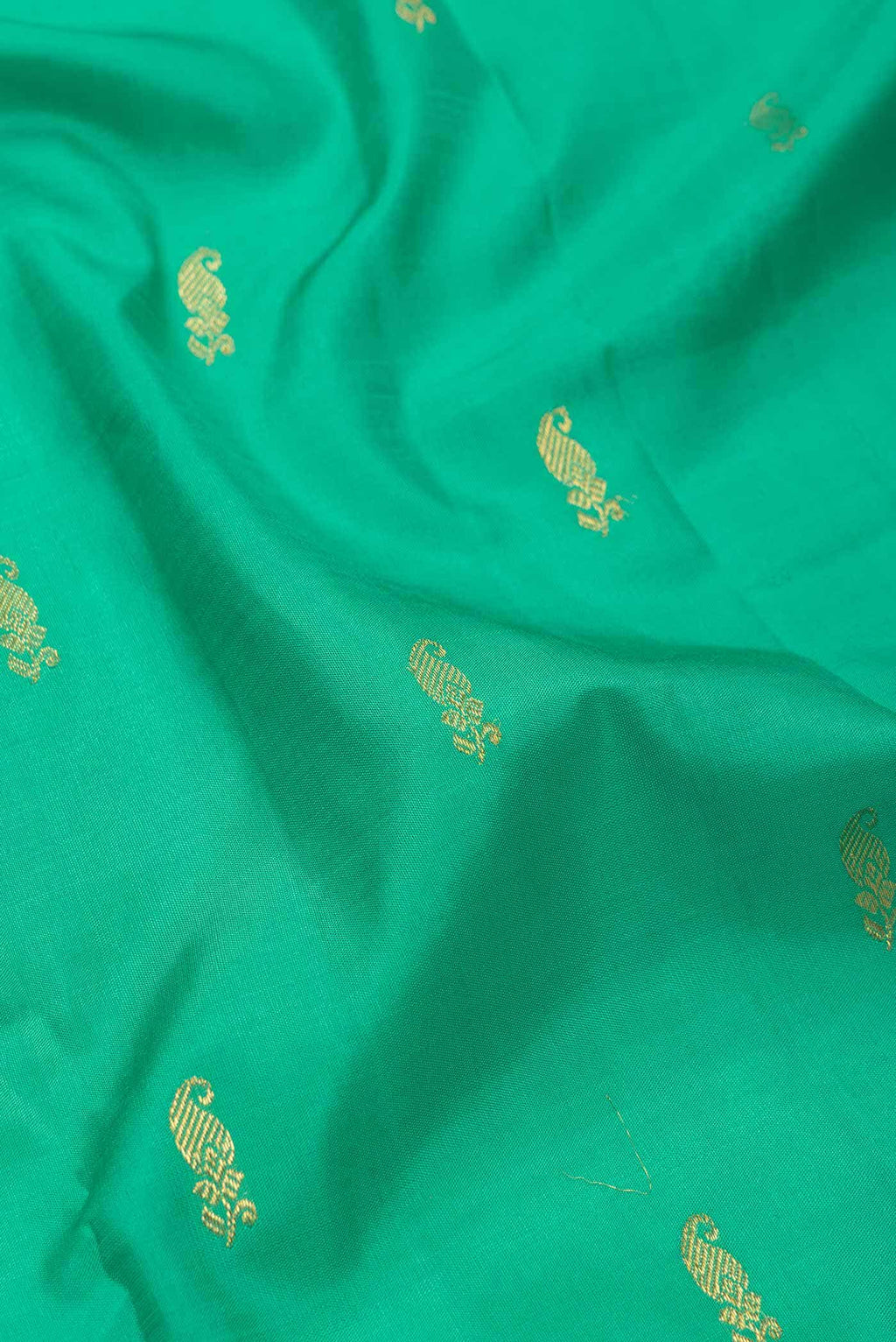 Pure Silk Pure Zari Green Dual Tone Kanchipuram Saree