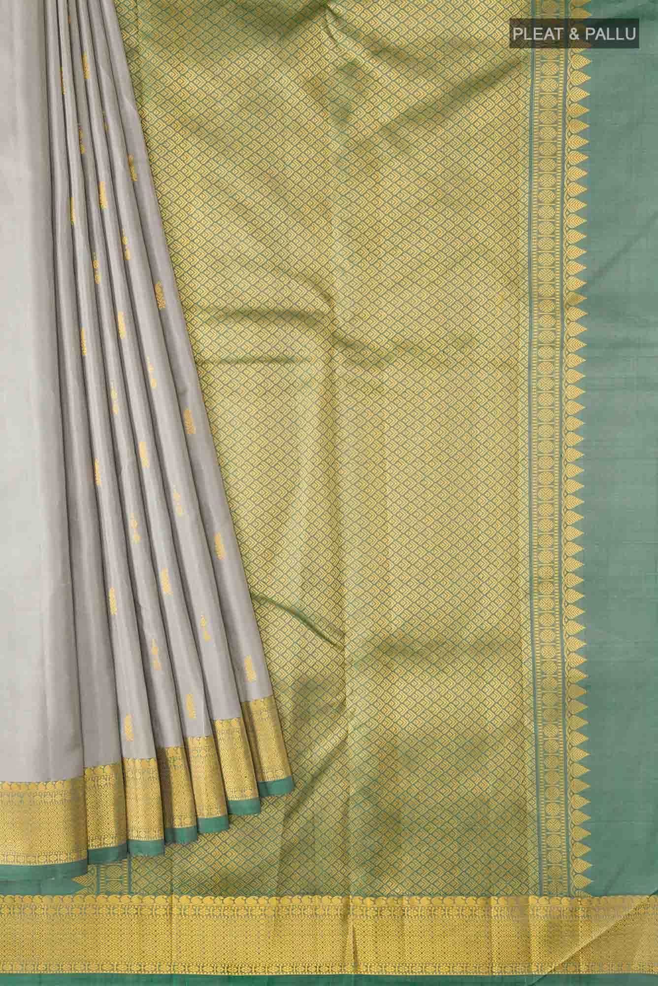Grey Kanchipuram Silk Saree