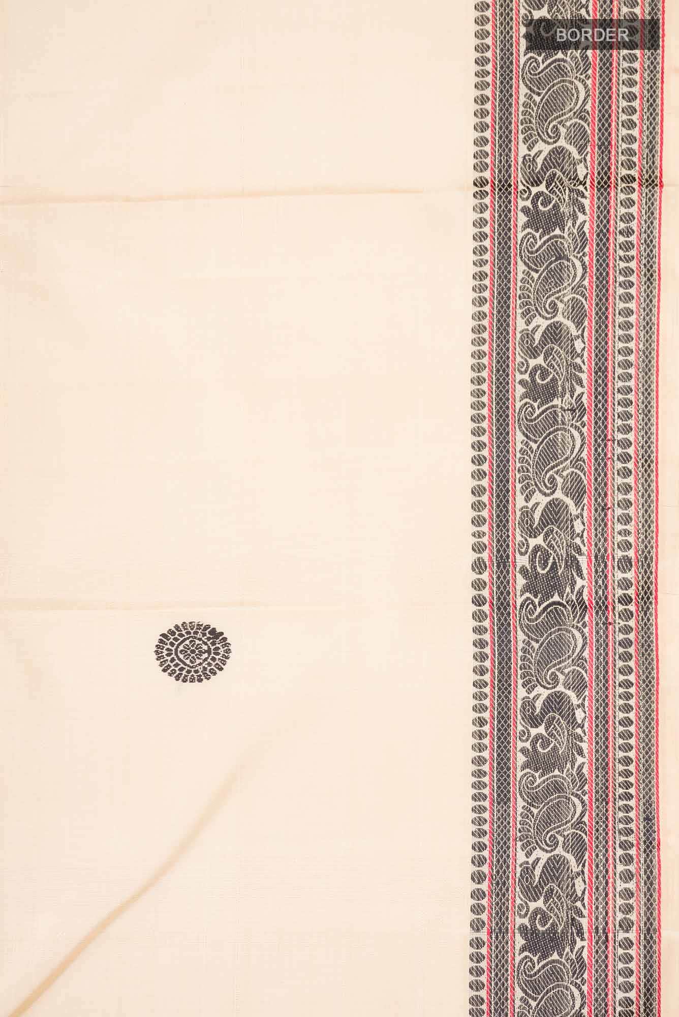 Cream Kanchipuram Silk Saree