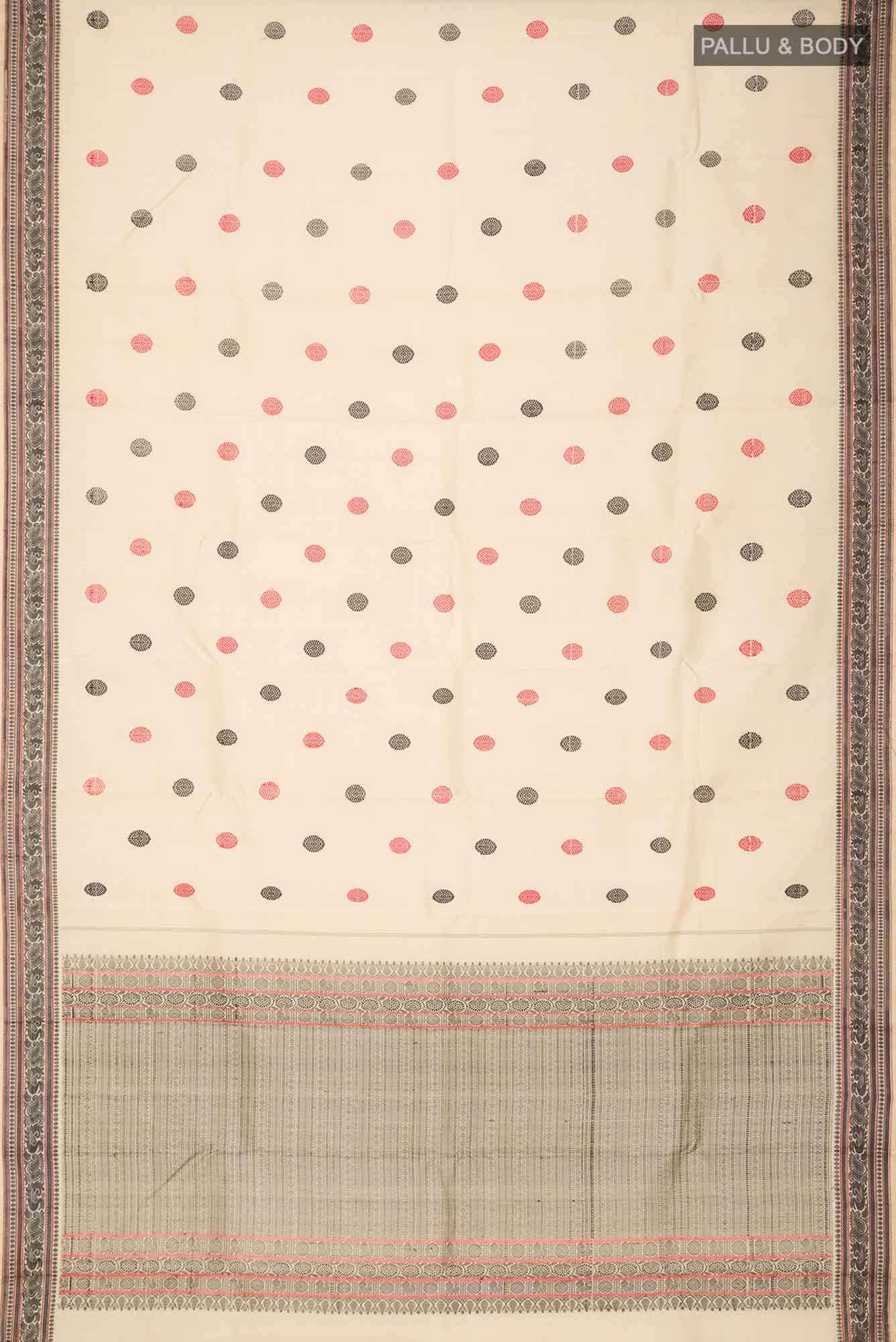 Cream Kanchipuram Silk Saree