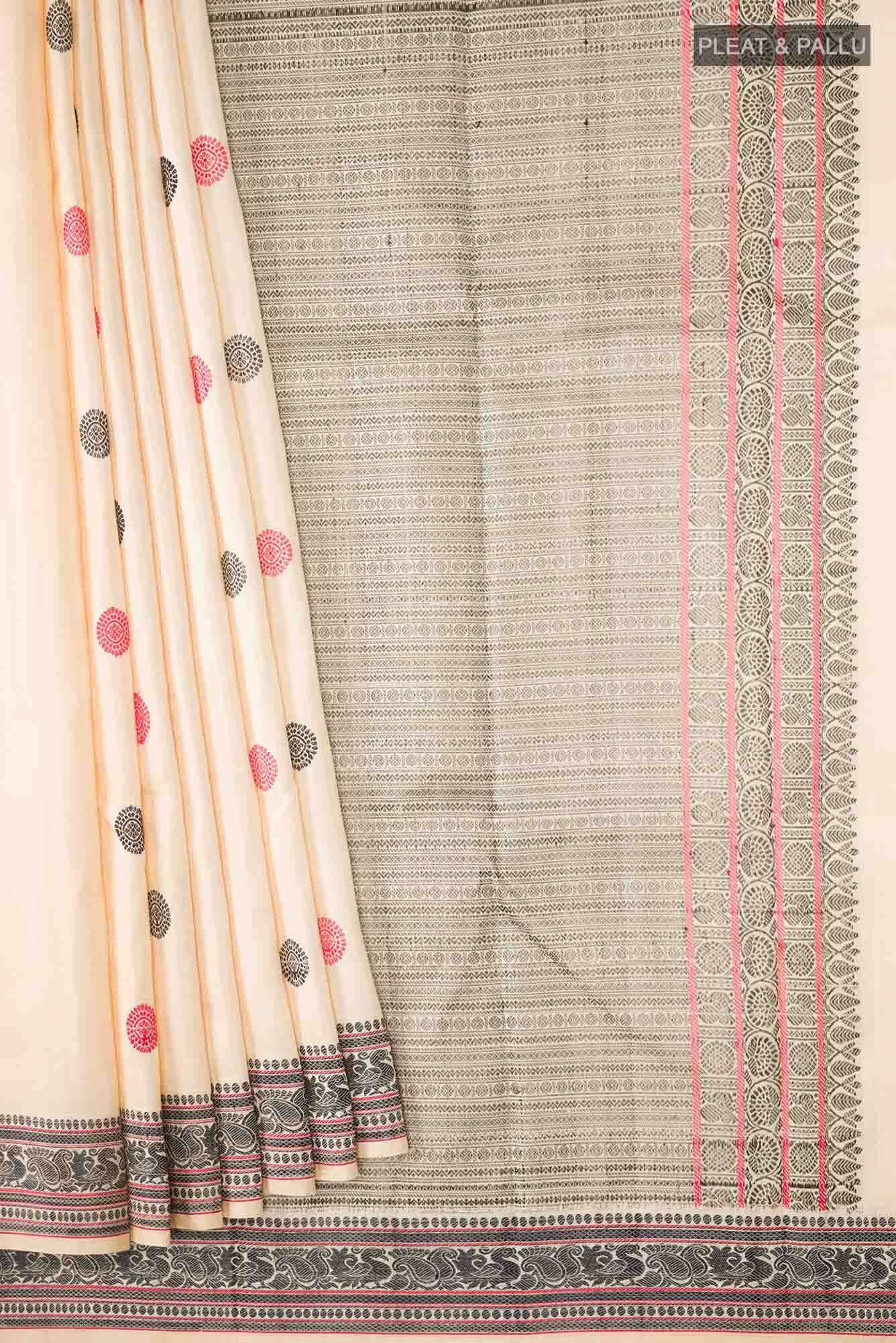 Cream Kanchipuram Silk Saree