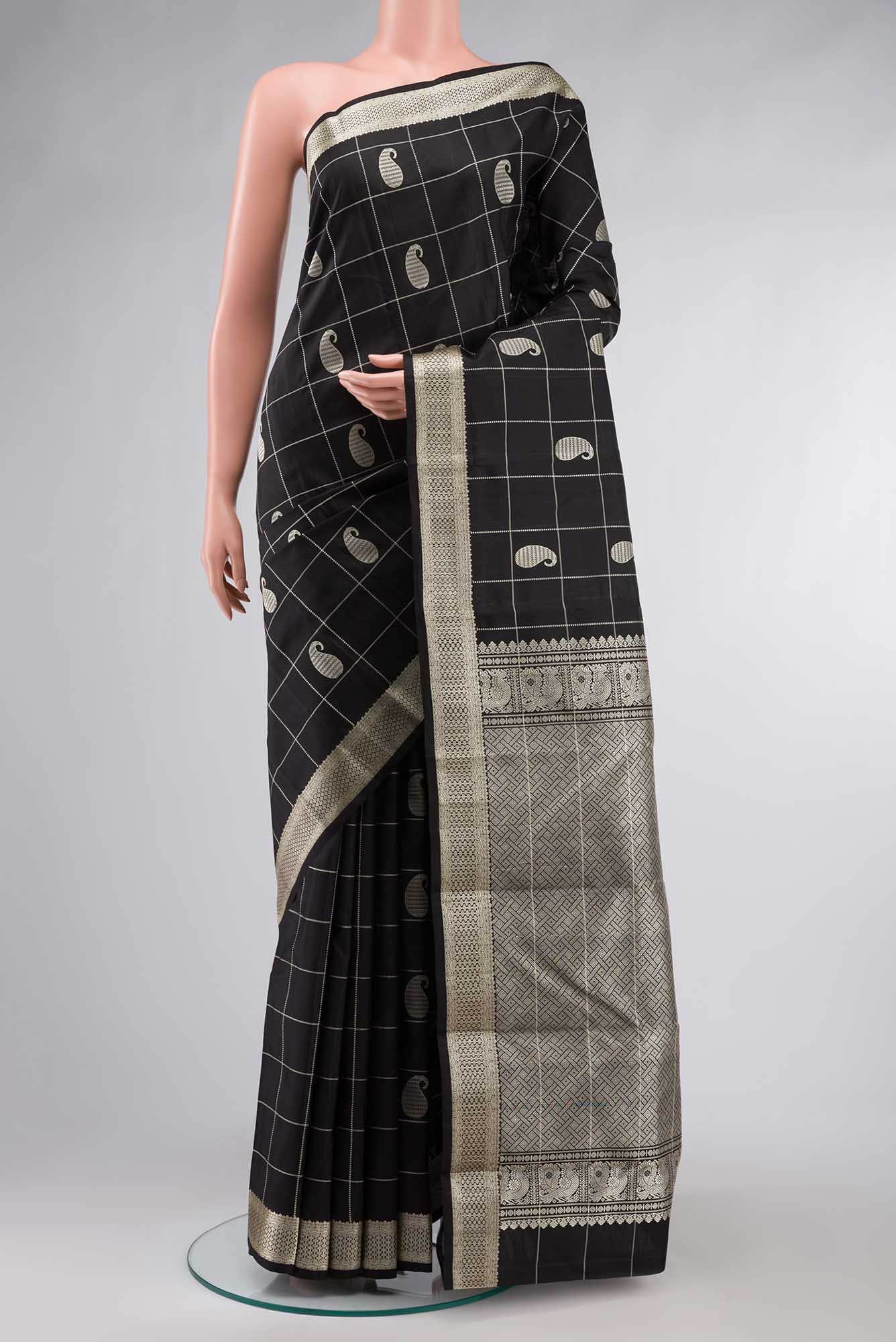 Black Kanchipuram Silk Saree