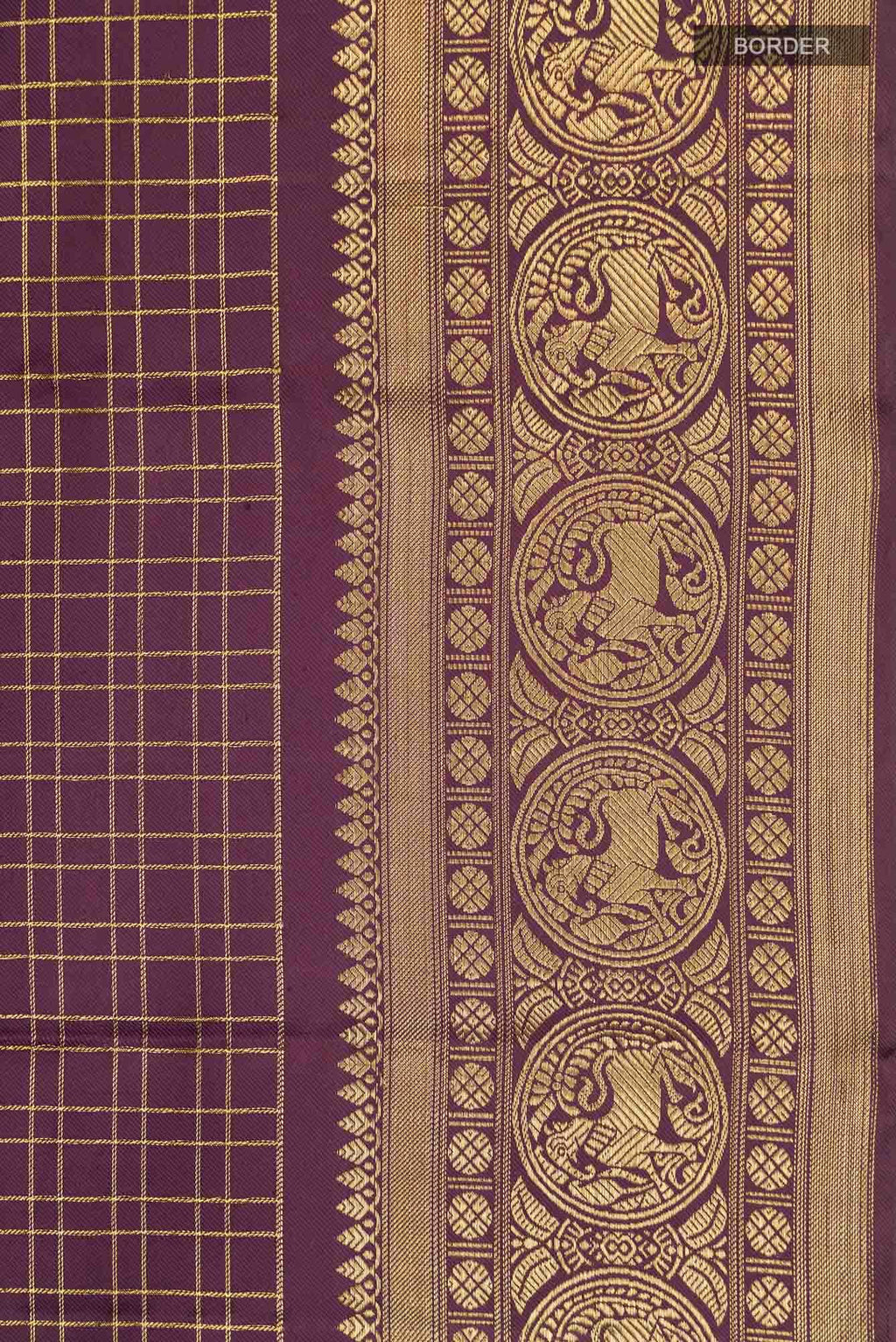 Pure Silk Pure Zari Burgundy Kanchipuram Saree