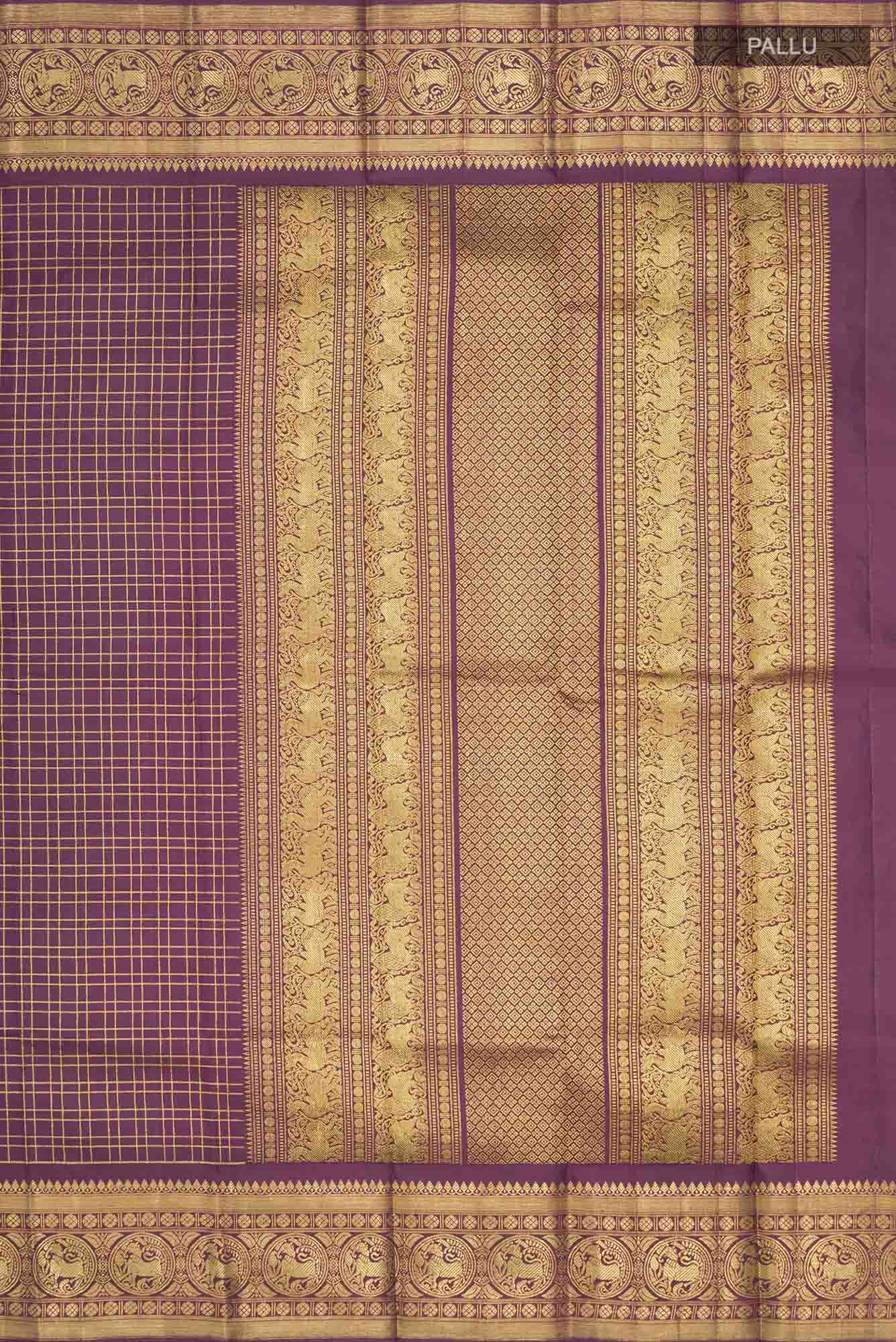 Pure Silk Pure Zari Burgundy Kanchipuram Saree