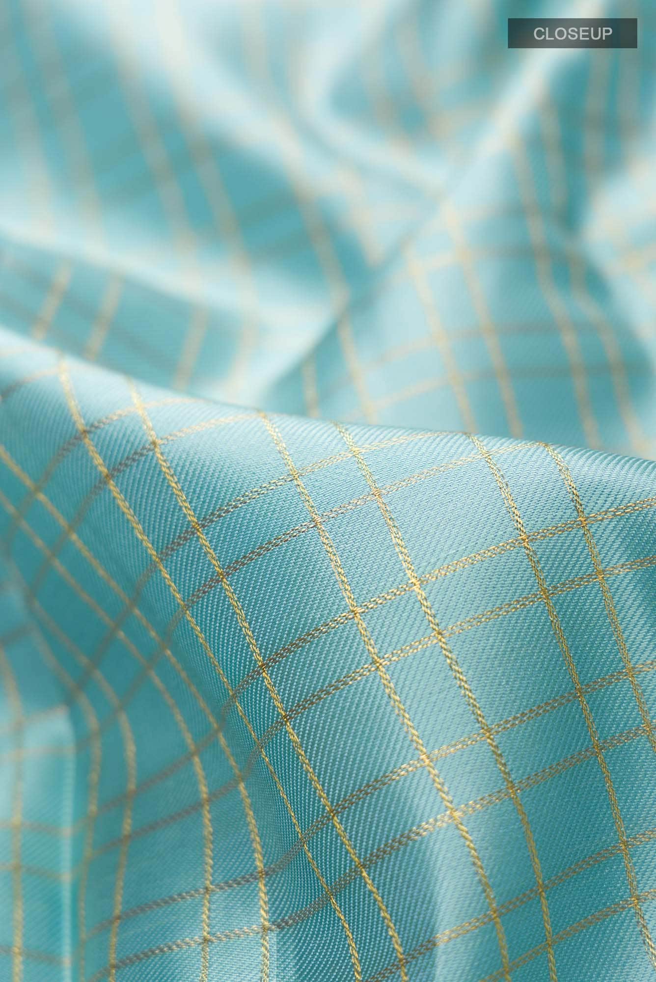 Pure Silk Pure Zari Blue Kanchipuram Saree