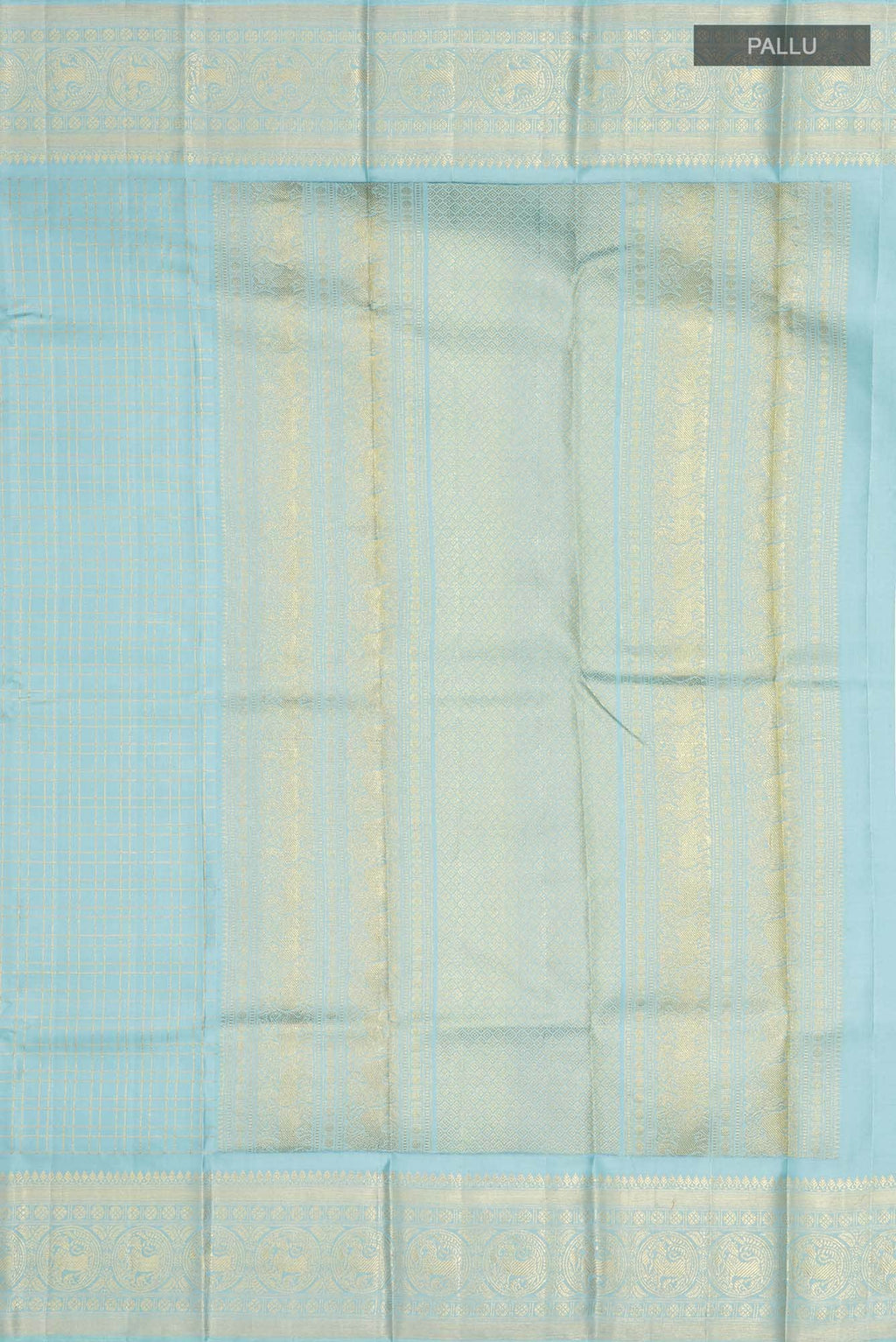 Pure Silk Pure Zari Blue Kanchipuram Saree