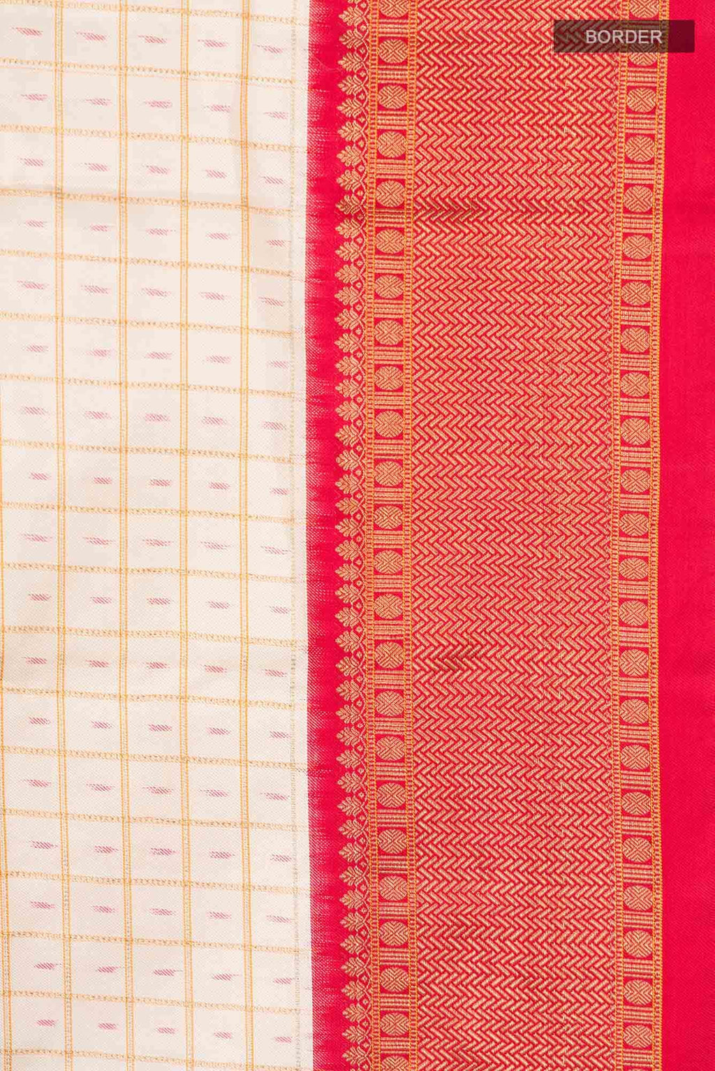 Pure Silk Pure Zari Cream Kanchipuram Saree