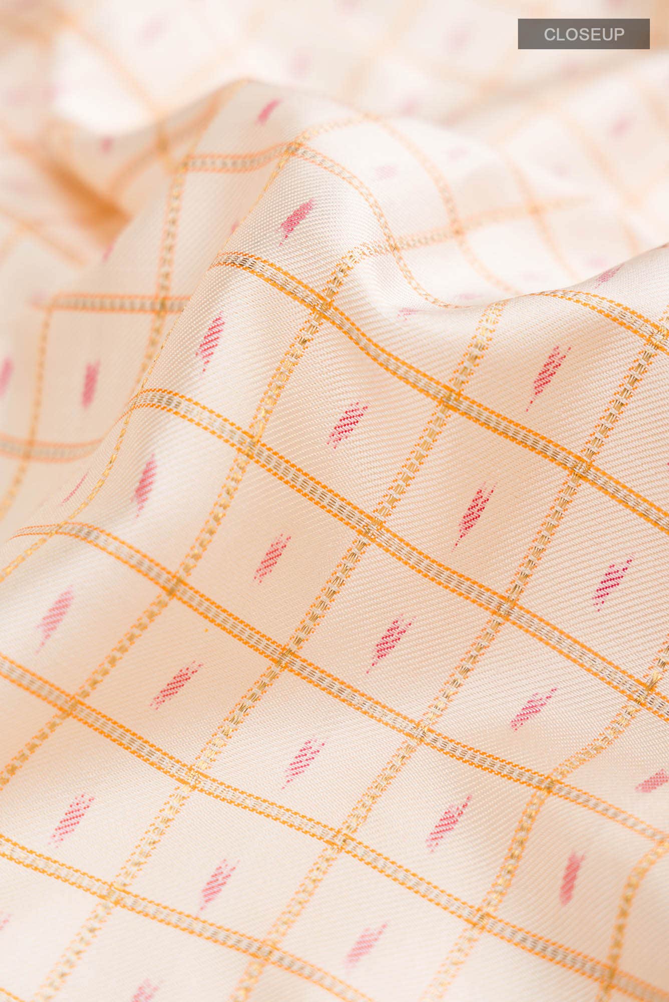 Pure Silk Pure Zari Cream Kanchipuram Saree