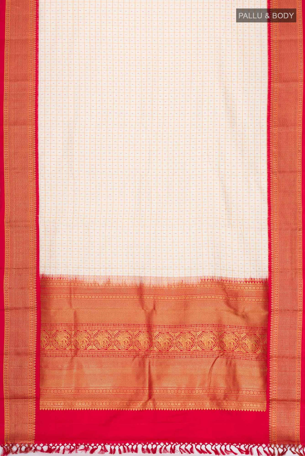Pure Silk Pure Zari Cream Kanchipuram Saree