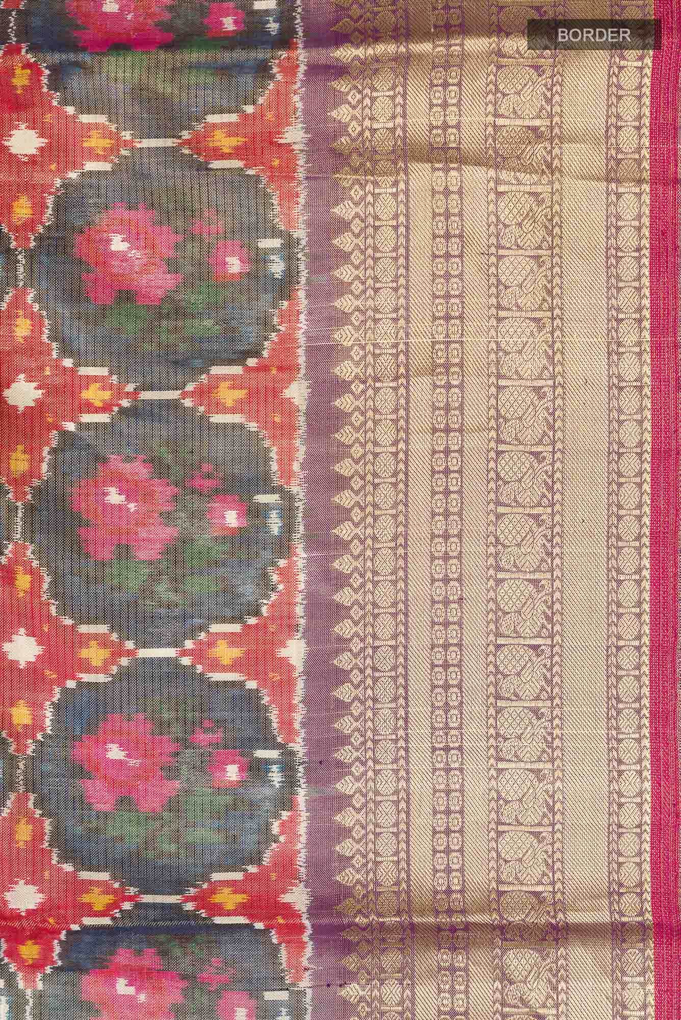 Blue Rajkot Patola Silk Saree