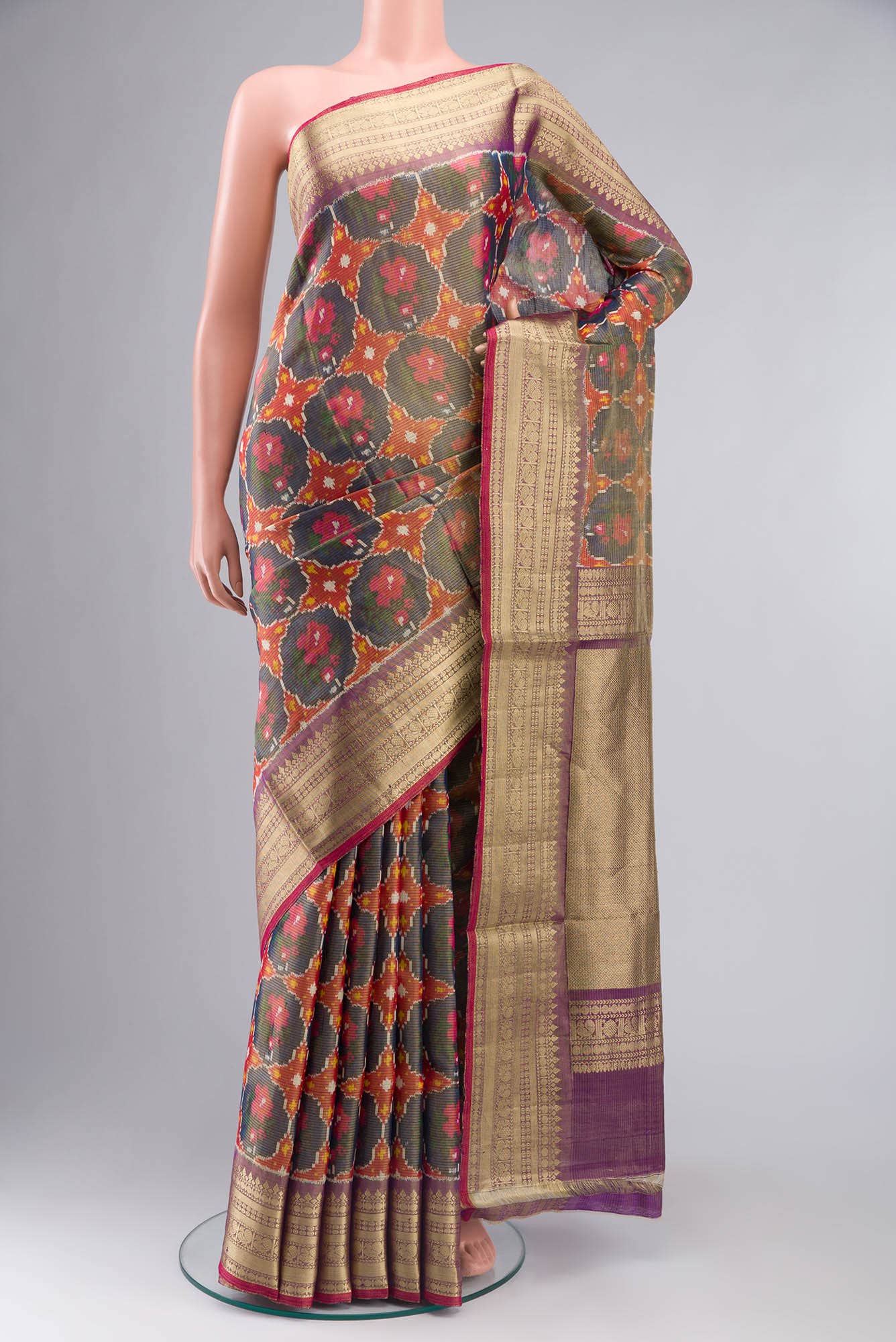 Blue Rajkot Patola Silk Saree