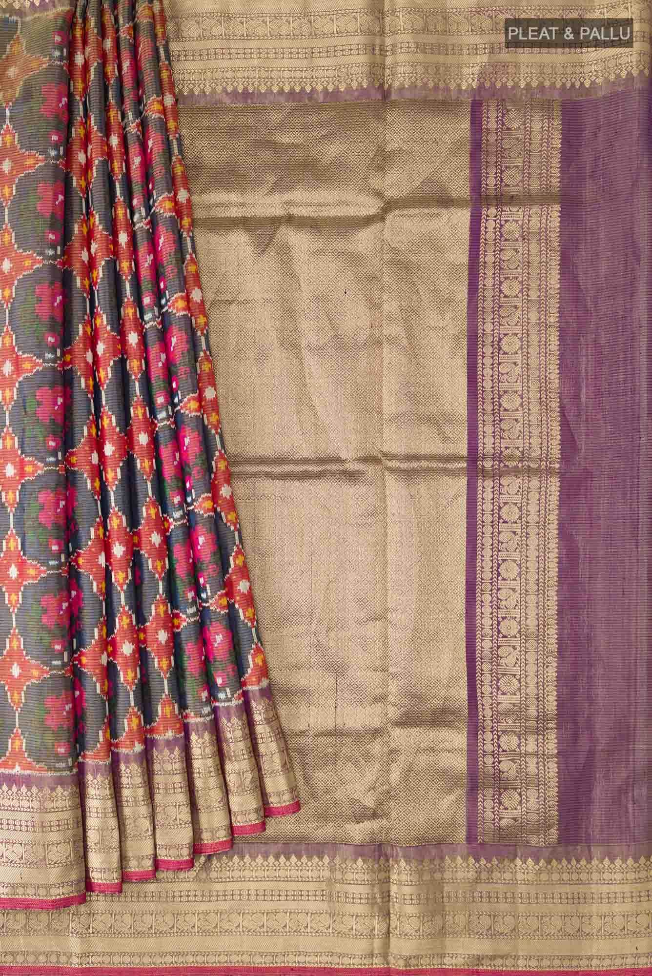 Blue Rajkot Patola Silk Saree