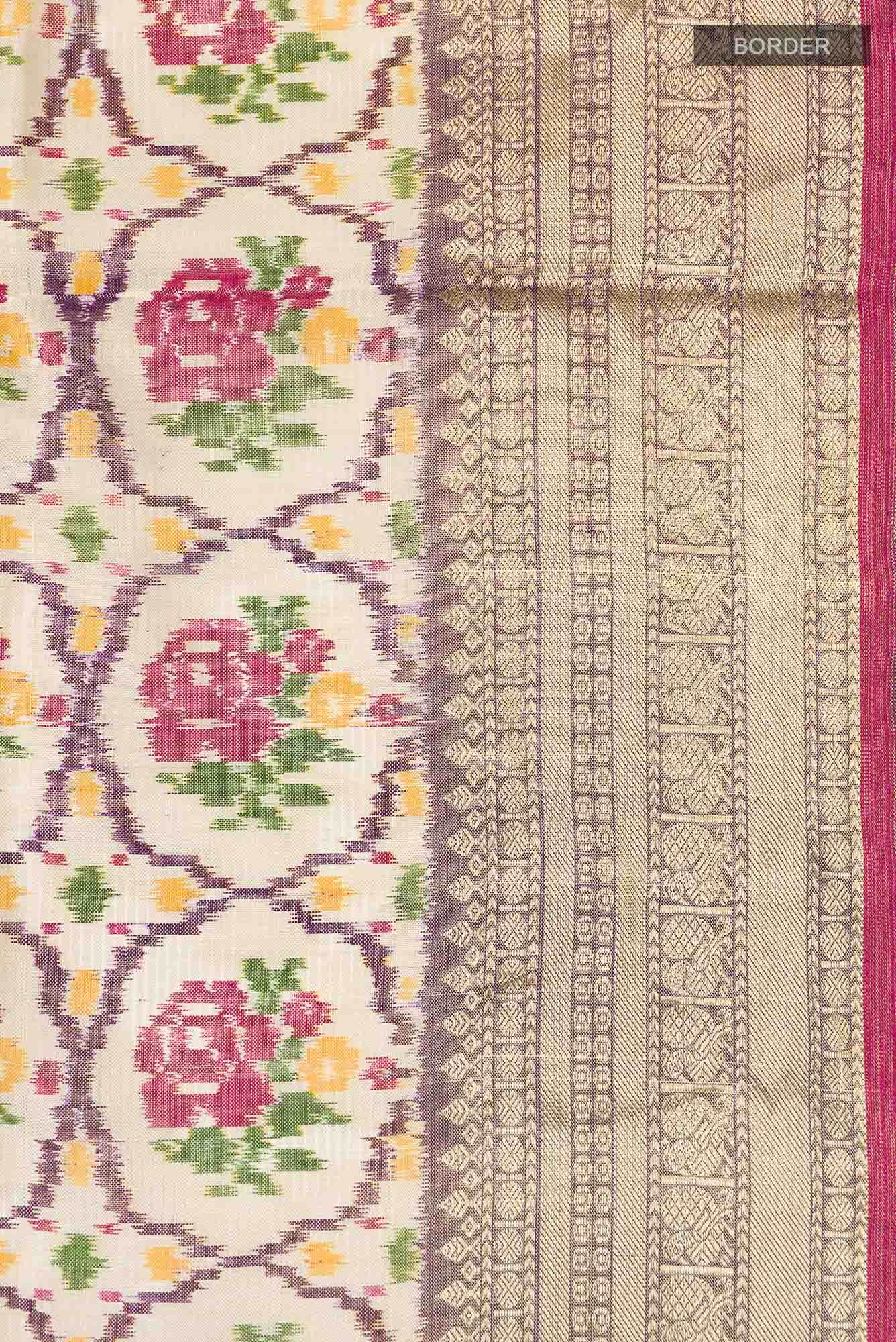 Beige Rajkot Patola Silk Saree