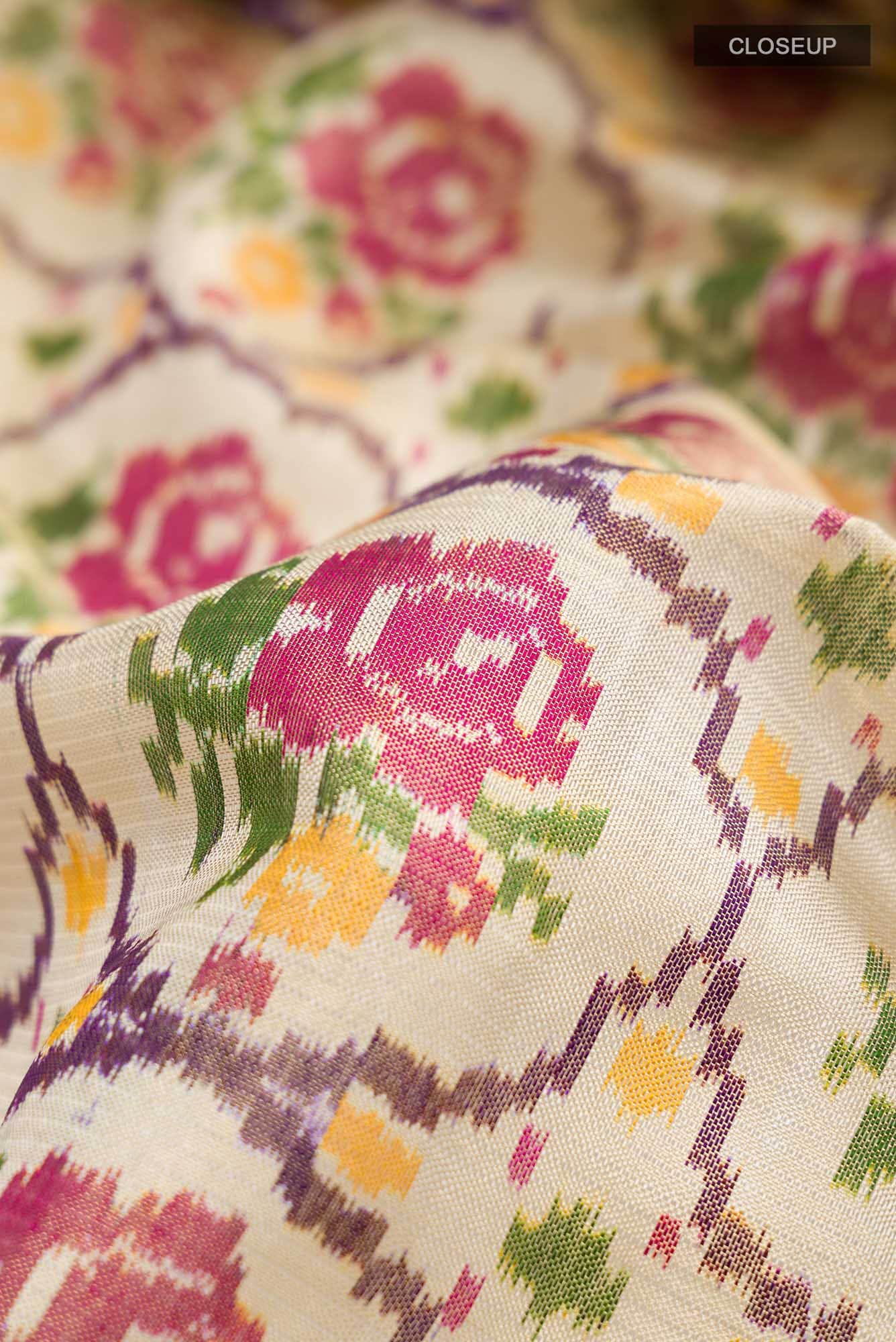 Beige Rajkot Patola Silk Saree