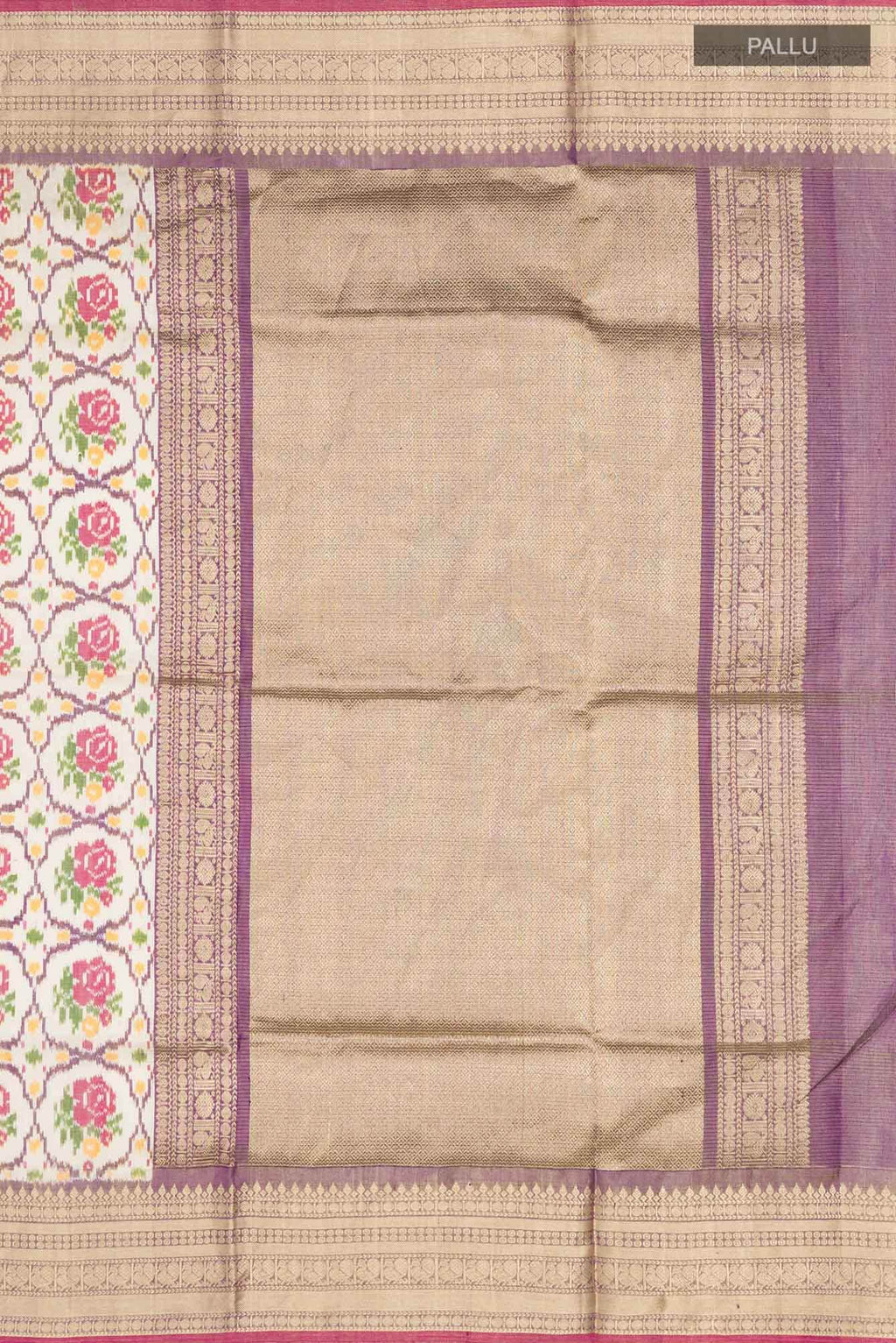 Beige Rajkot Patola Silk Saree