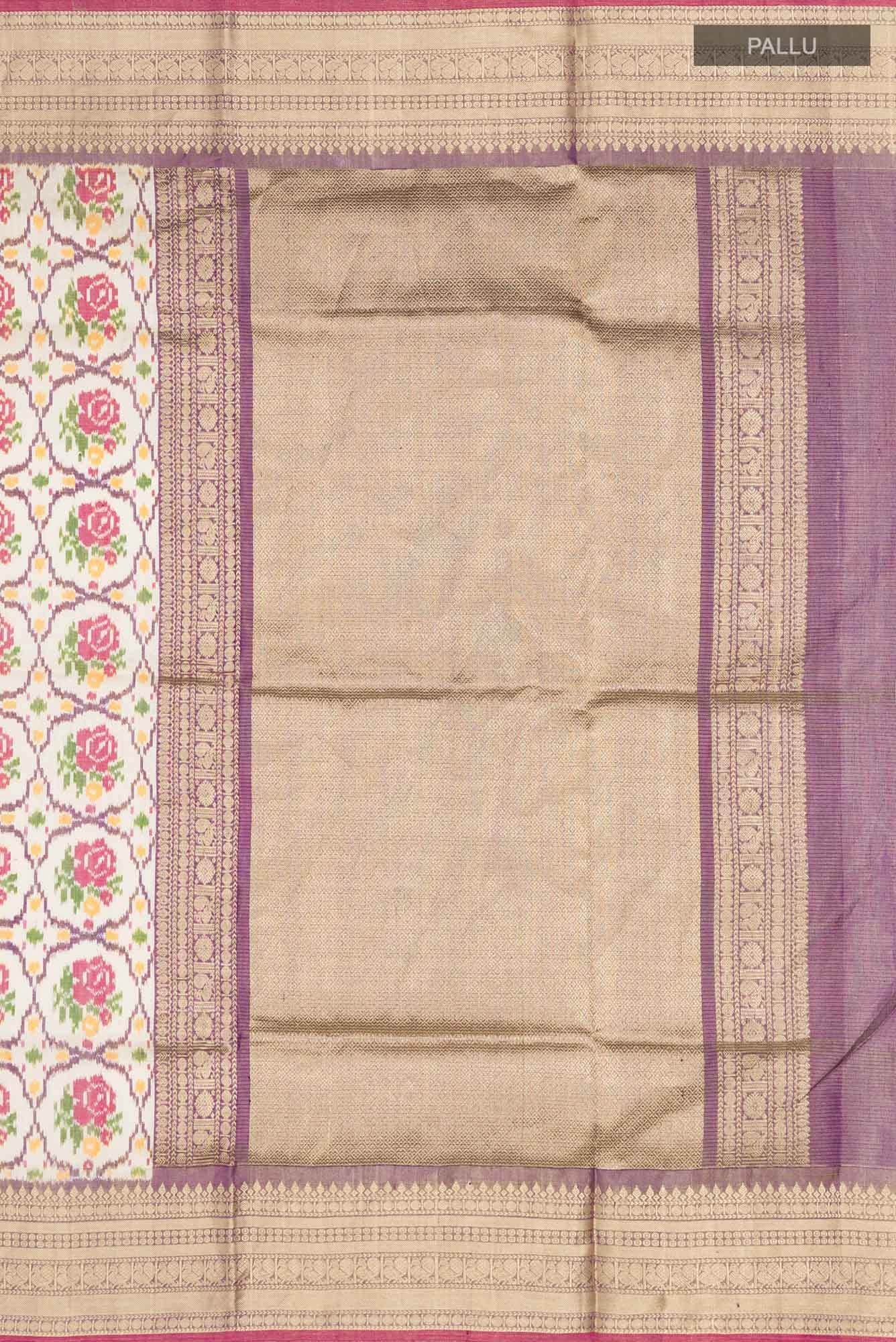 Beige Rajkot Patola Silk Saree