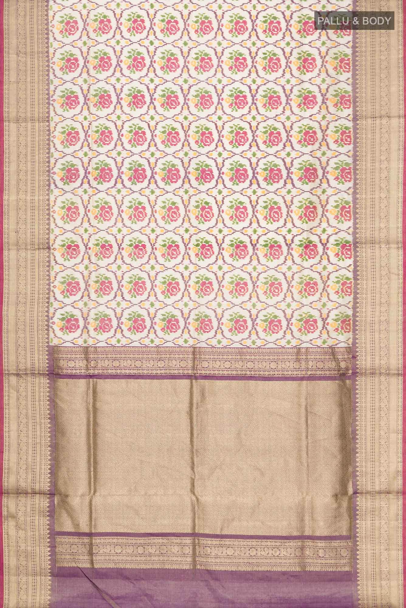 Beige Rajkot Patola Silk Saree