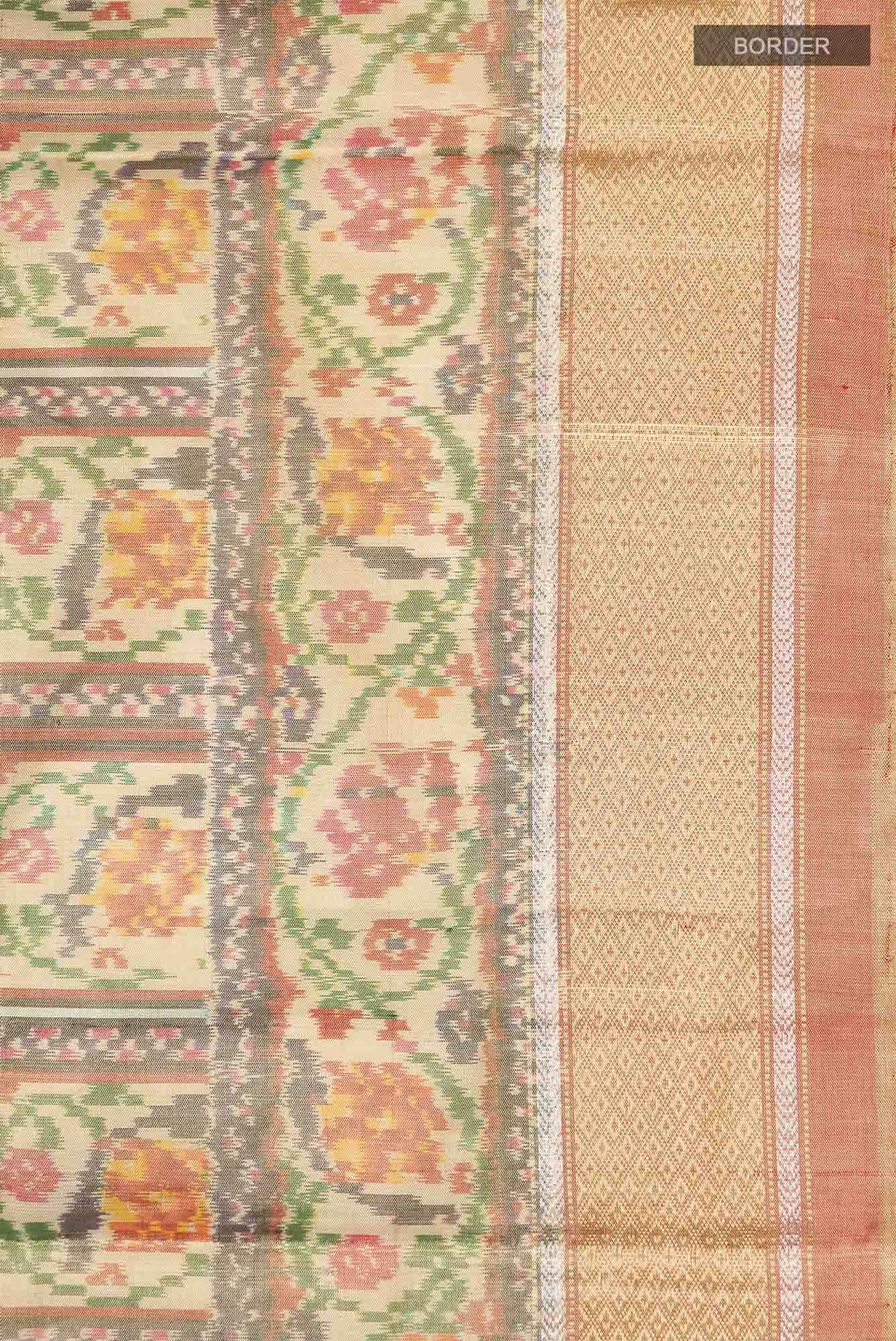 Beige Rajkot Patola Silk Saree