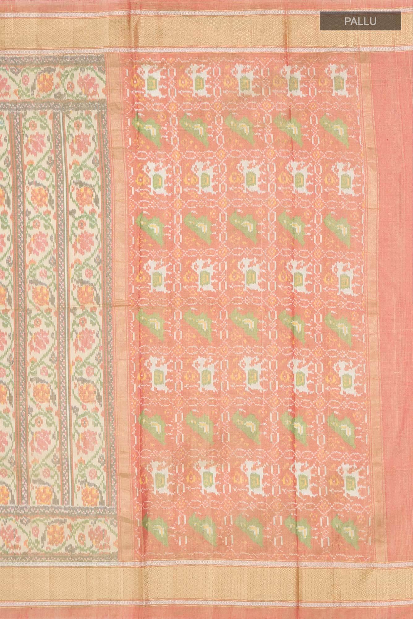 Beige Rajkot Patola Silk Saree