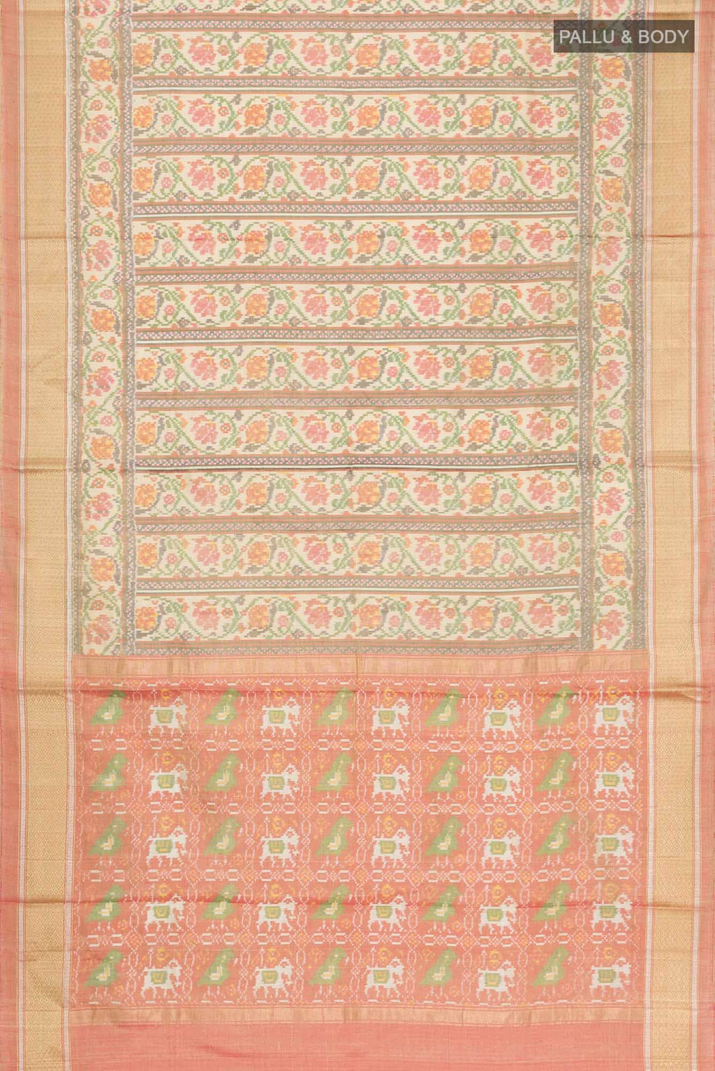 Beige Rajkot Patola Silk Saree
