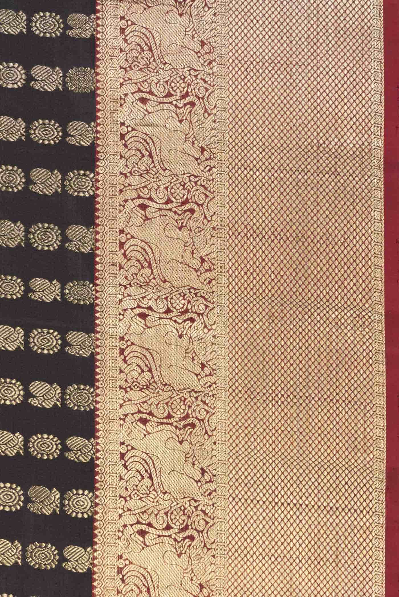 Black Dual Tone Kanchipuram Silk Saree