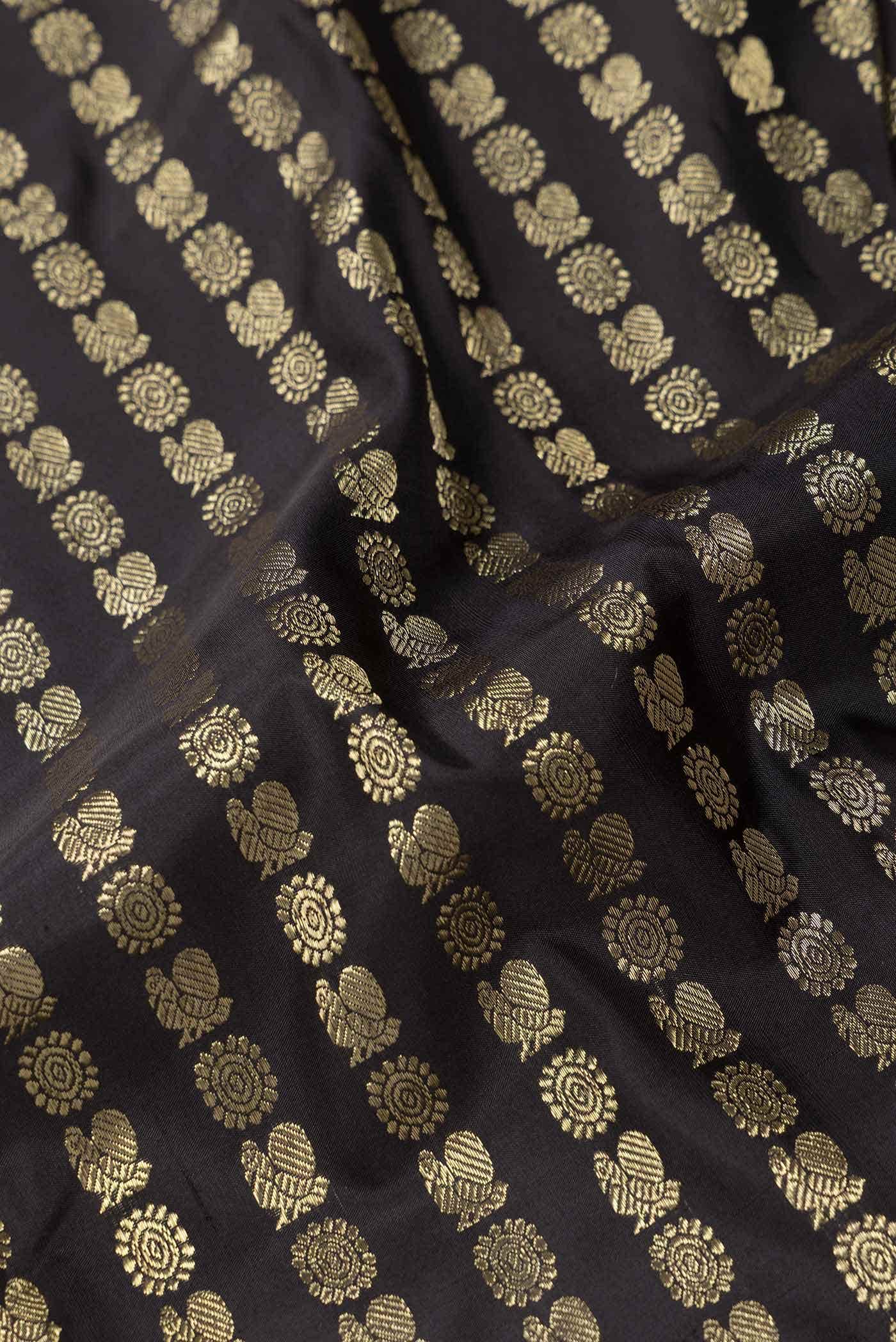 Black Dual Tone Kanchipuram Silk Saree