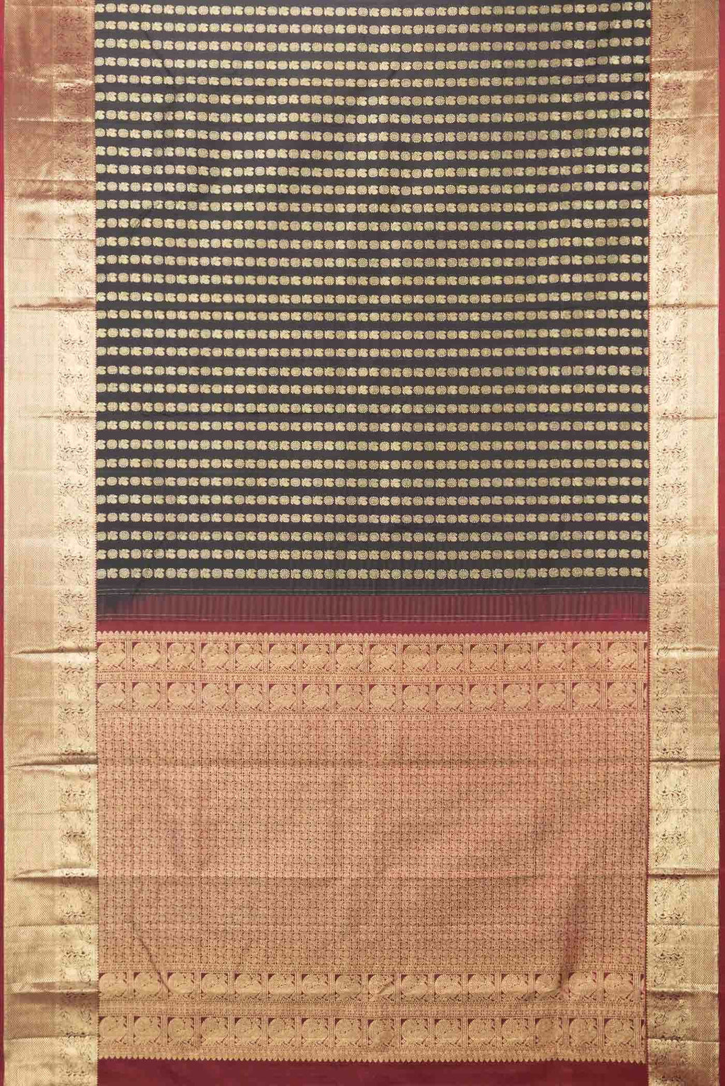 Black Dual Tone Kanchipuram Silk Saree