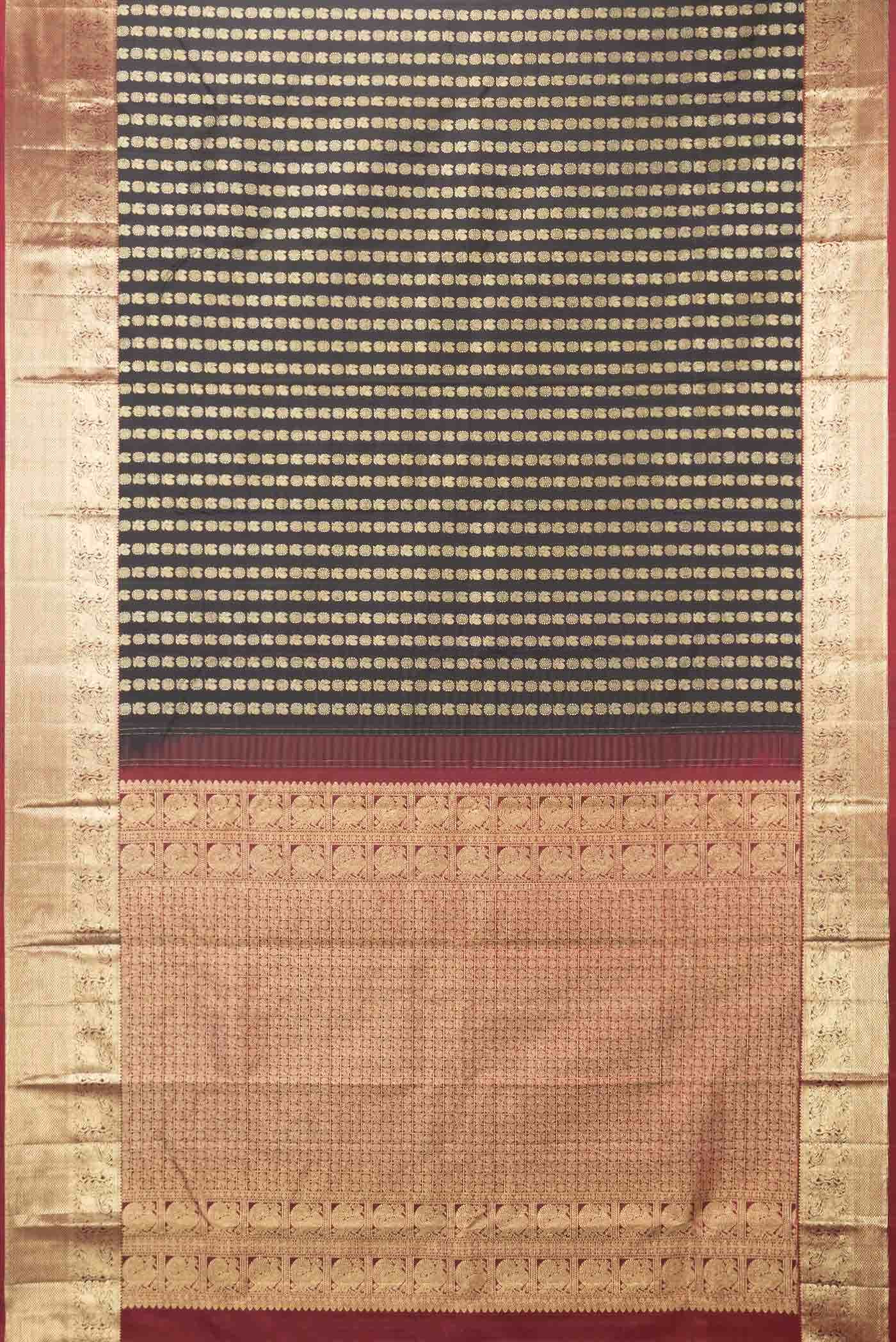 Black Dual Tone Kanchipuram Silk Saree