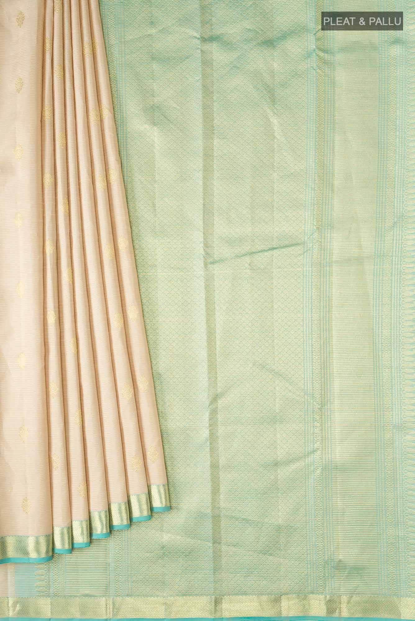 Beige Kanchipuram Silk Saree