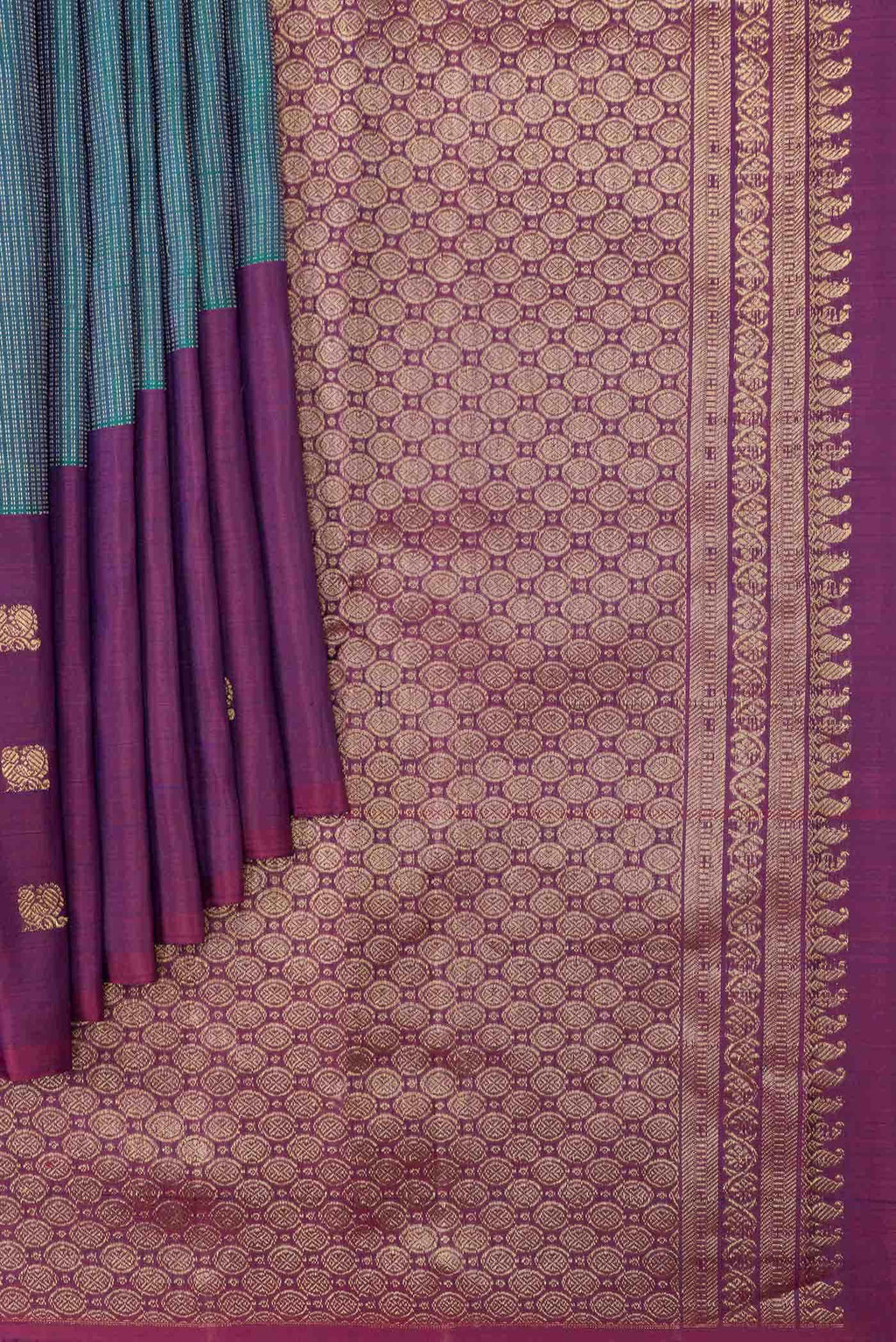 Green Dual Tone Kanchipuram Silk Saree