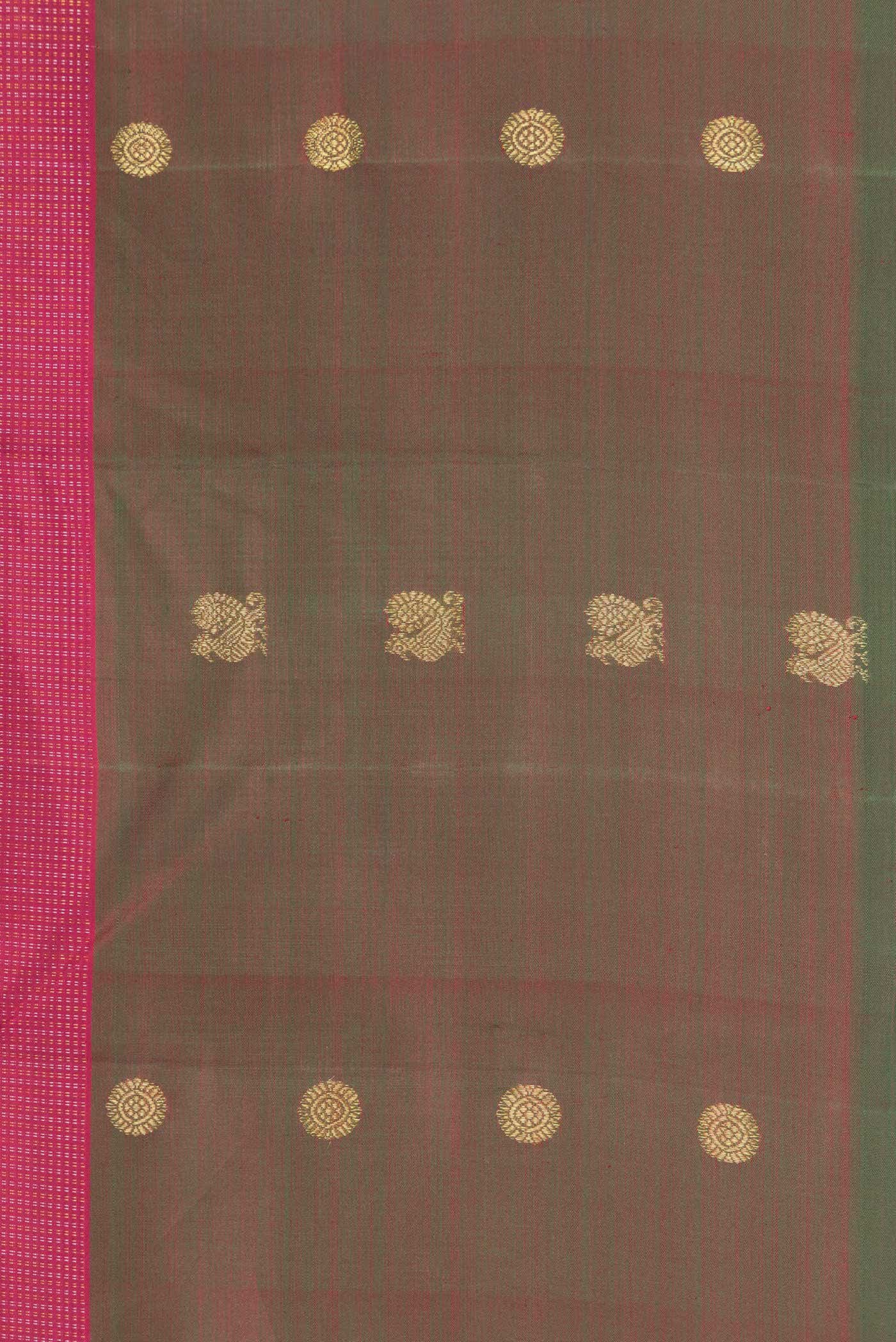 Dark Pink Dual Tone Kanchipuram Silk Saree