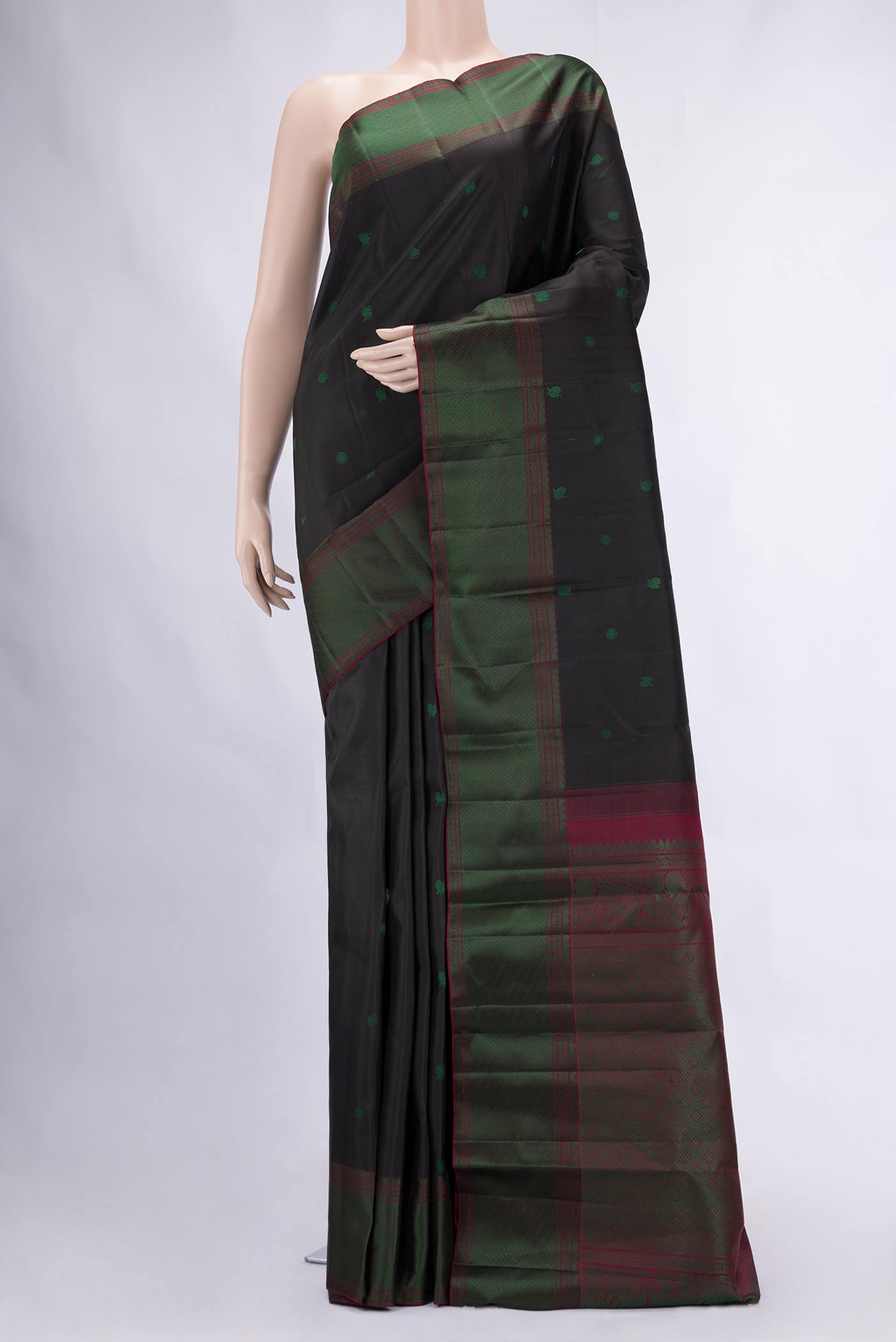 Black Kanchipuram Silk Saree