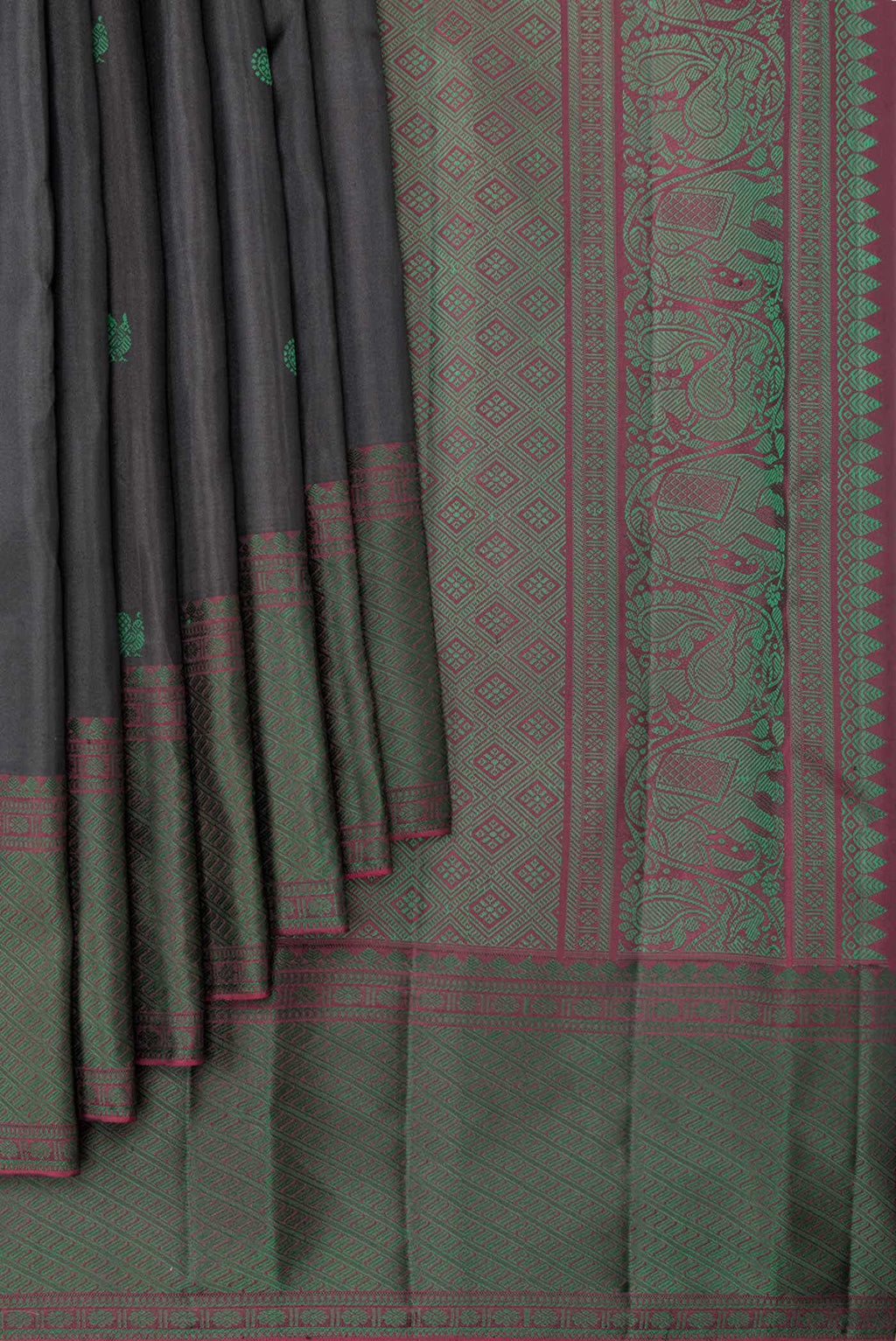 Black Kanchipuram Silk Saree