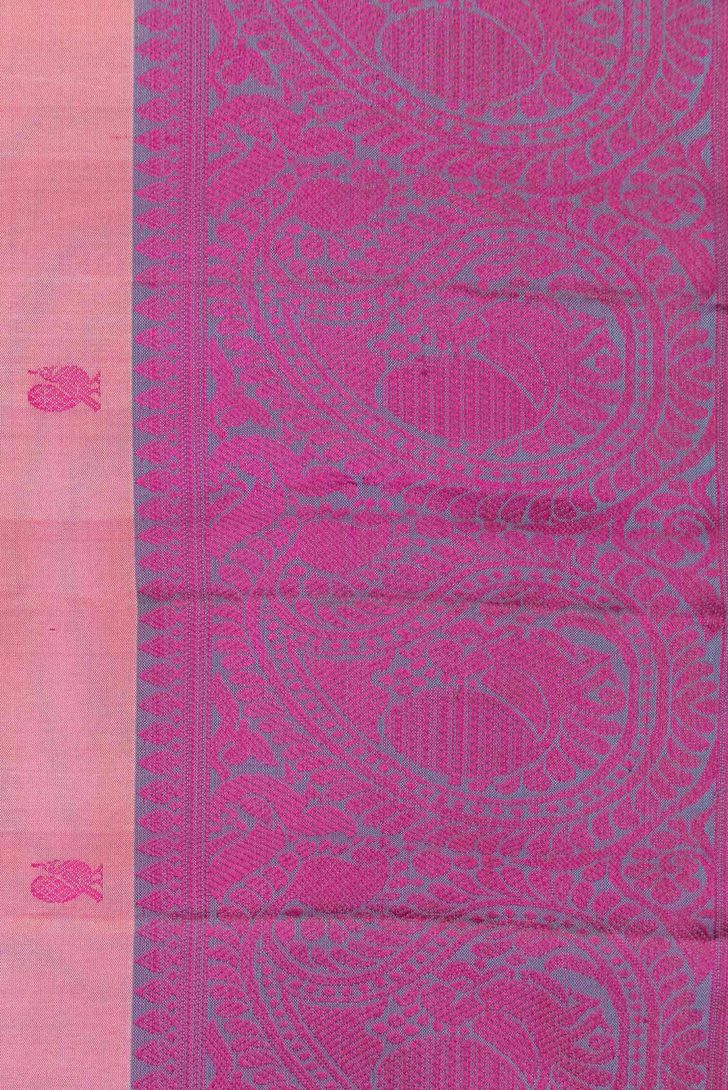 Golden Peach Dual Tone Kanchipuram Silk Saree
